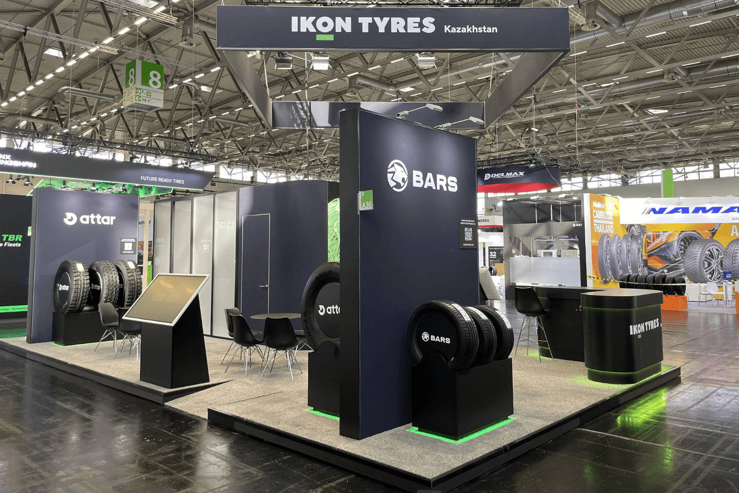 Ikon Tyres 66 sqm exhibition stand at The Tire Cologne by Messe.ae