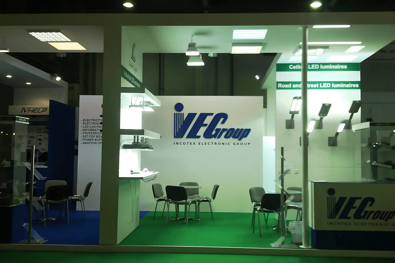 Incotex Electronics Group 100 sqm exhibition stand at WETEX by Messe.ae