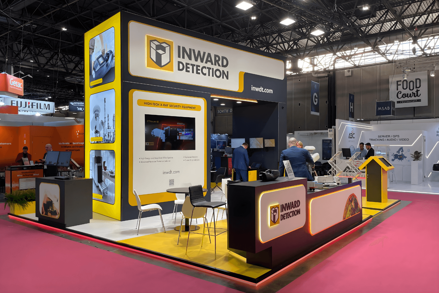 Inward Detection 56 sqm exhibition stand at Milipol Paris by Messe.ae