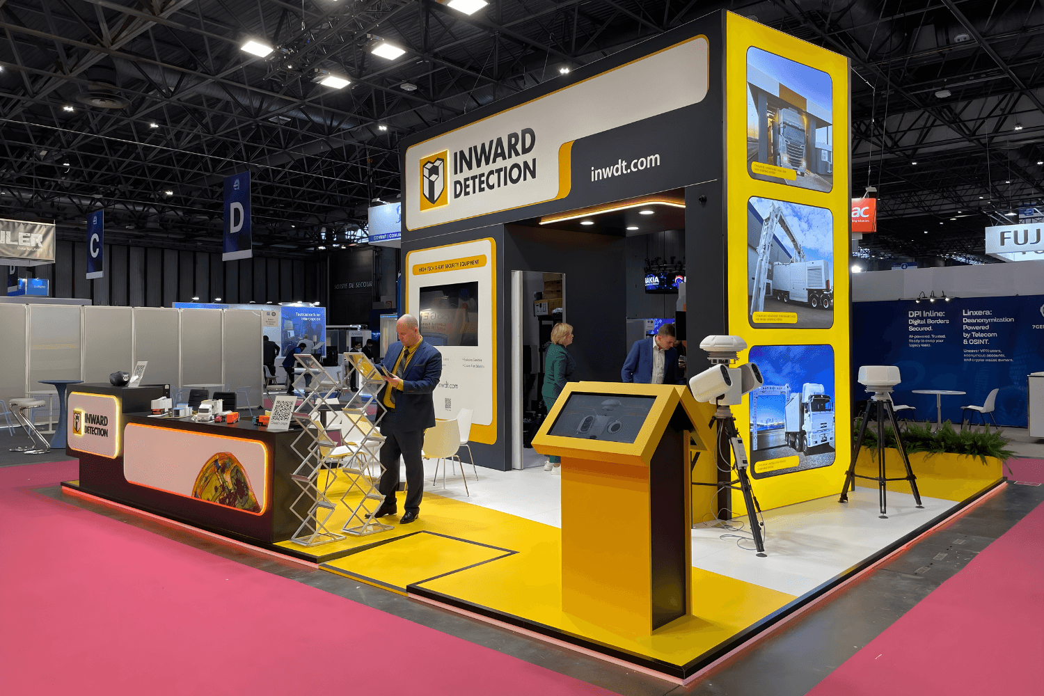 Inward Detection 56 sqm exhibition stand at Milipol Paris by Messe.ae
