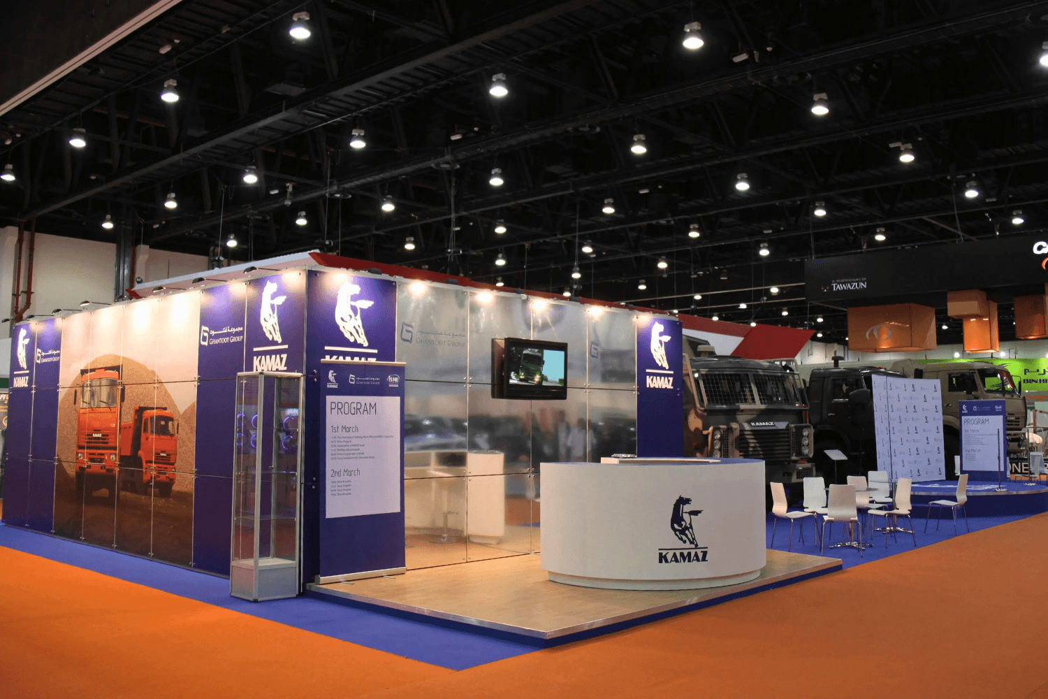 Kamaz exhibition stand at ADIPEC by Messe.ae