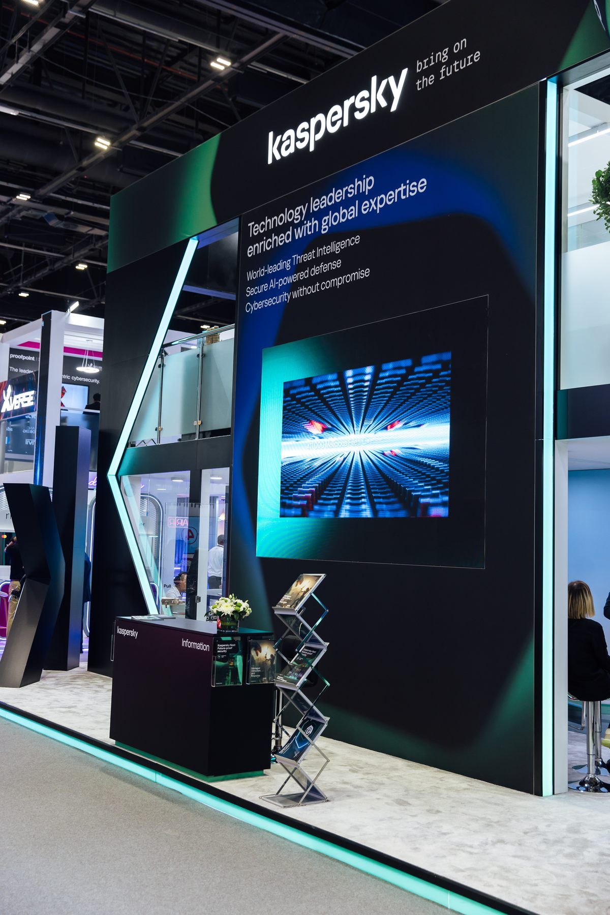 Kaspersky 120 + 48 sqm exhibition stand at GITEX by Messe.ae
