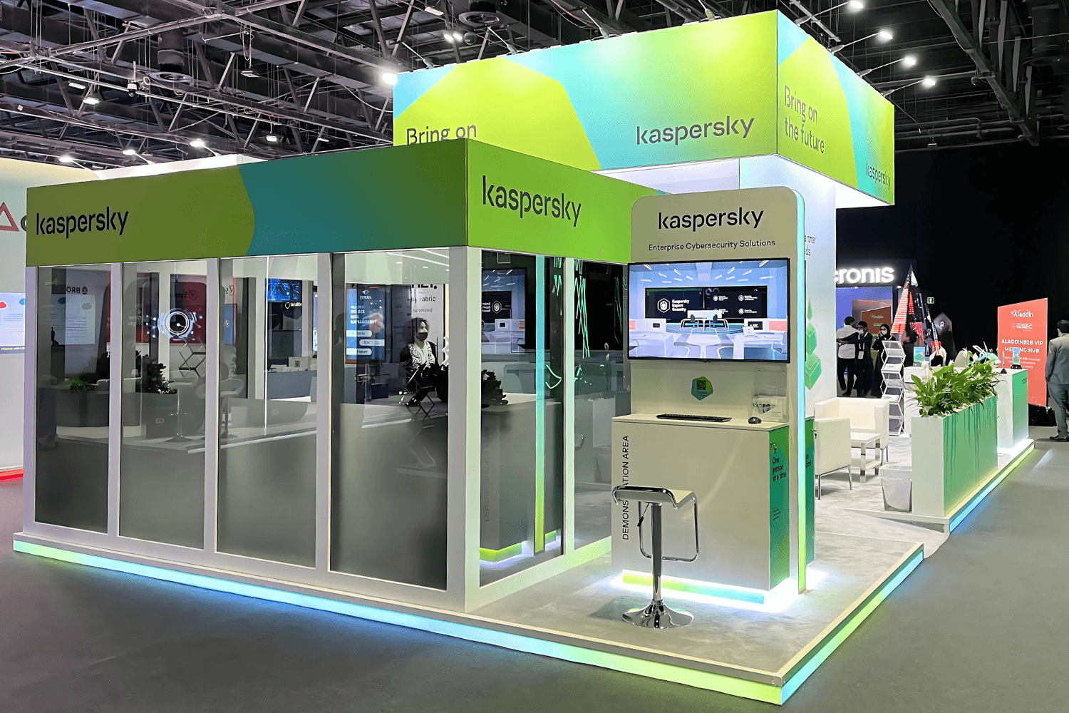 Kaspersky 60 sqm exhibition stand at GISEC by Messe.ae