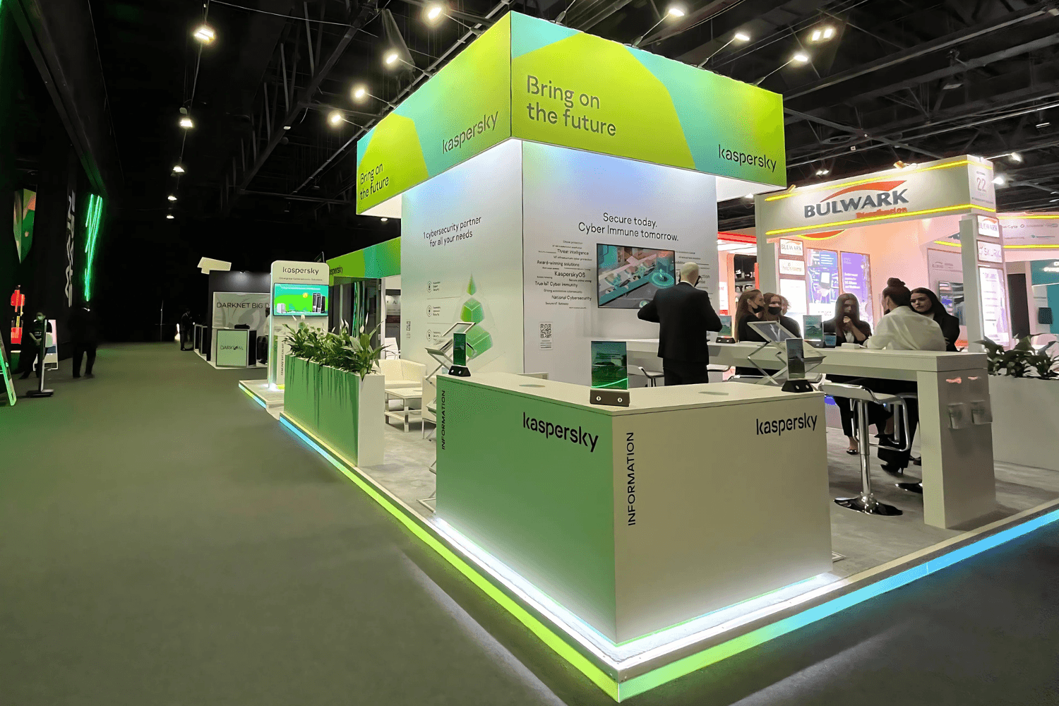 Kaspersky 60 sqm exhibition stand at GISEC by Messe.ae
