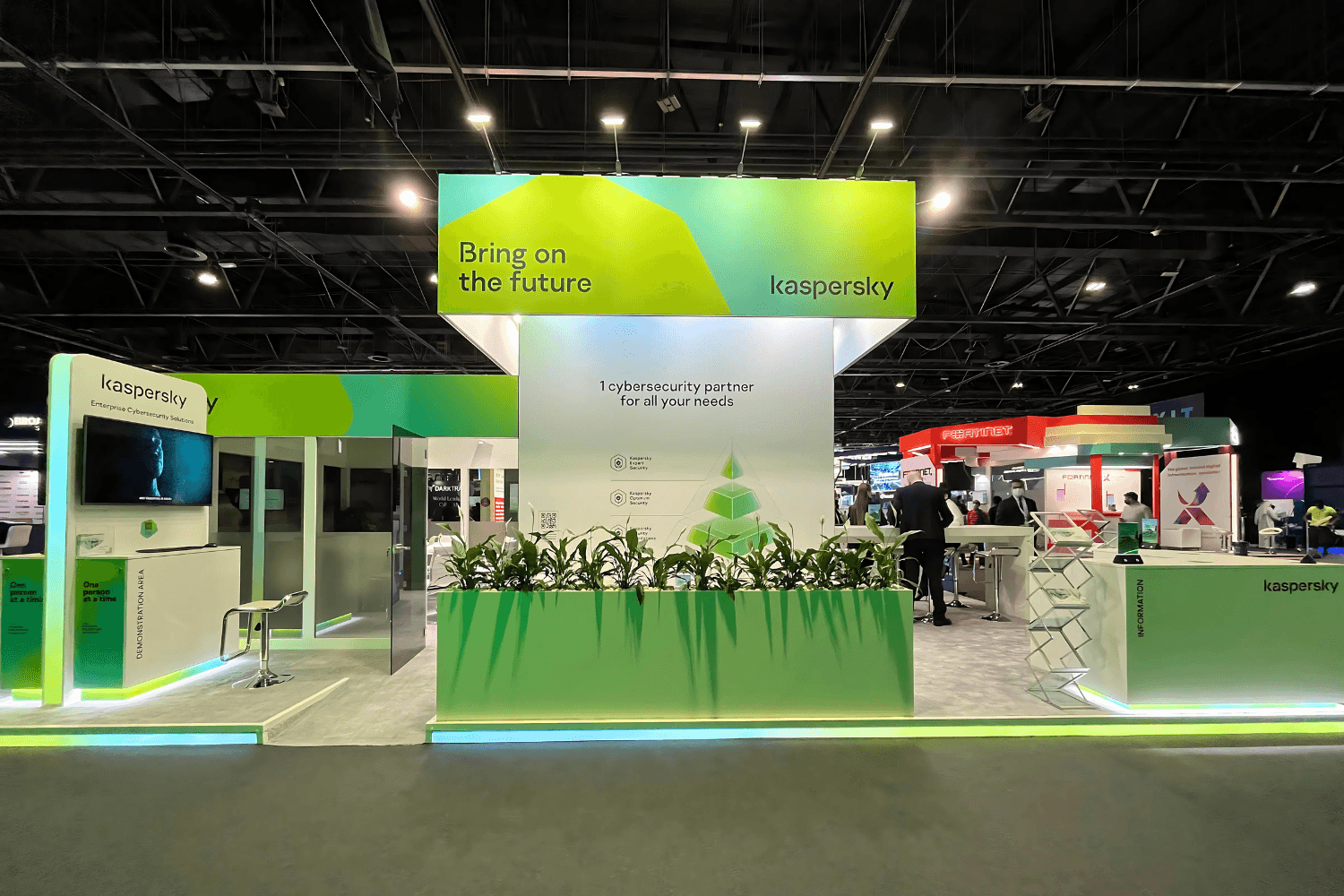 Kaspersky 60 sqm exhibition stand at GISEC by Messe.ae