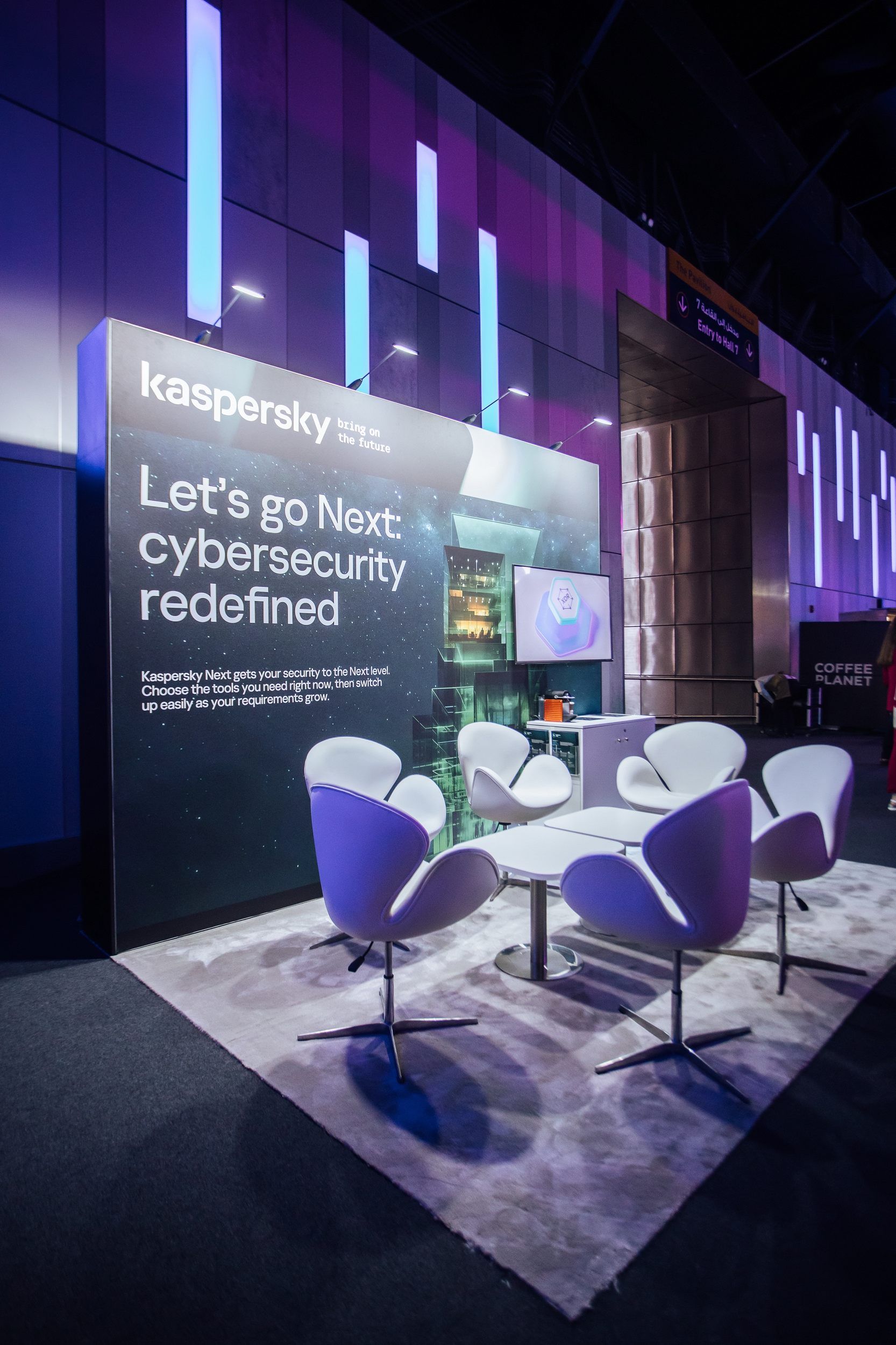 Kaspersky 72 sqm exhibition stand at GISEC by Messe.ae