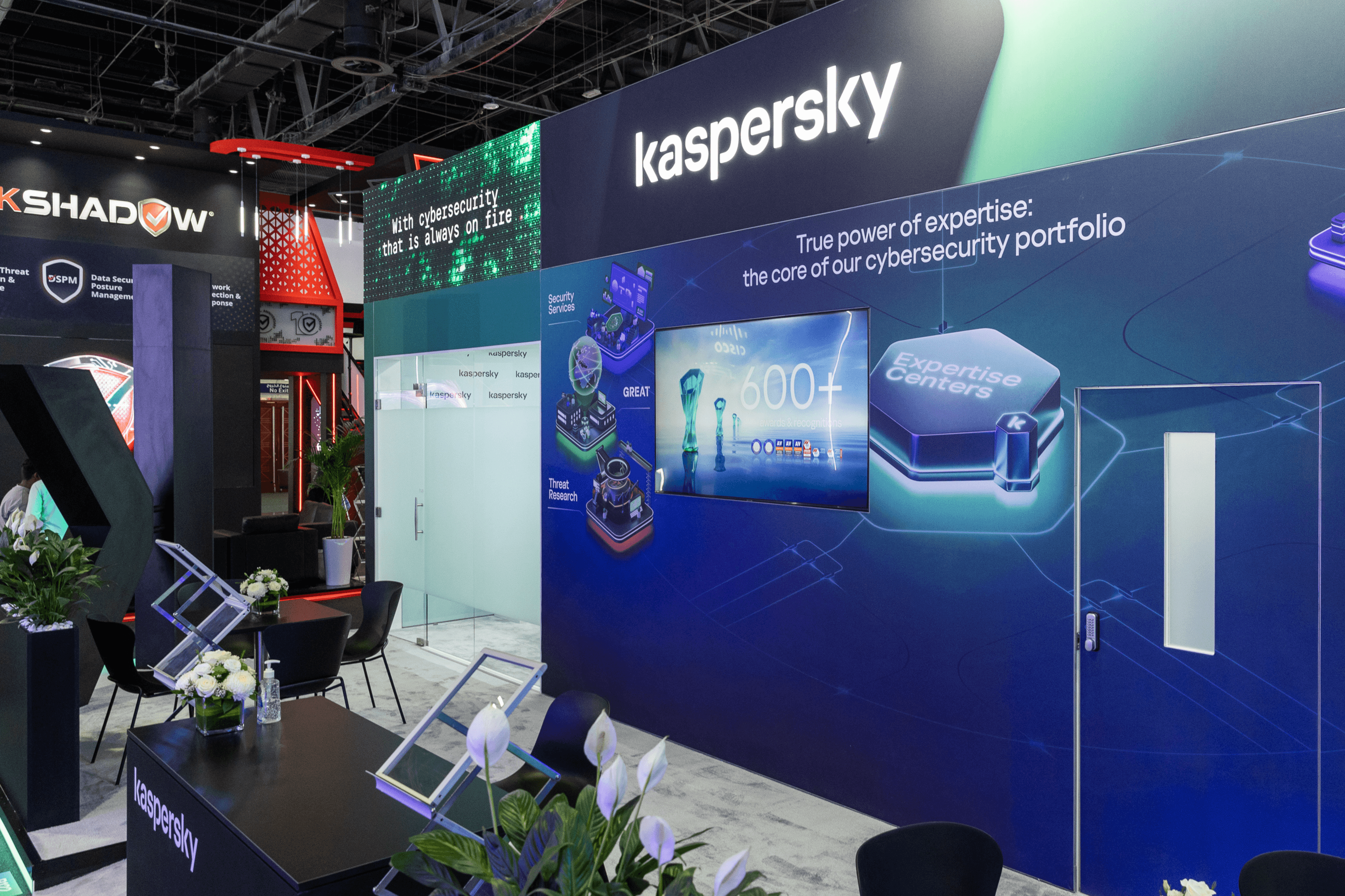 Kaspersky 72 sqm exhibition stand at GISEC by Messe.ae