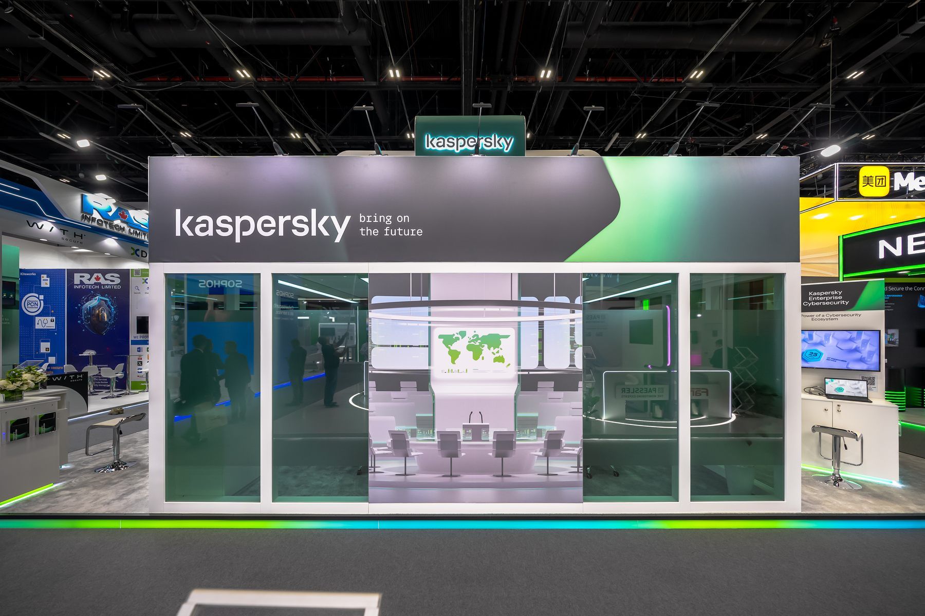 Kaspersky 120 + 30 sqm exhibition stand at GITEX by Messe.ae