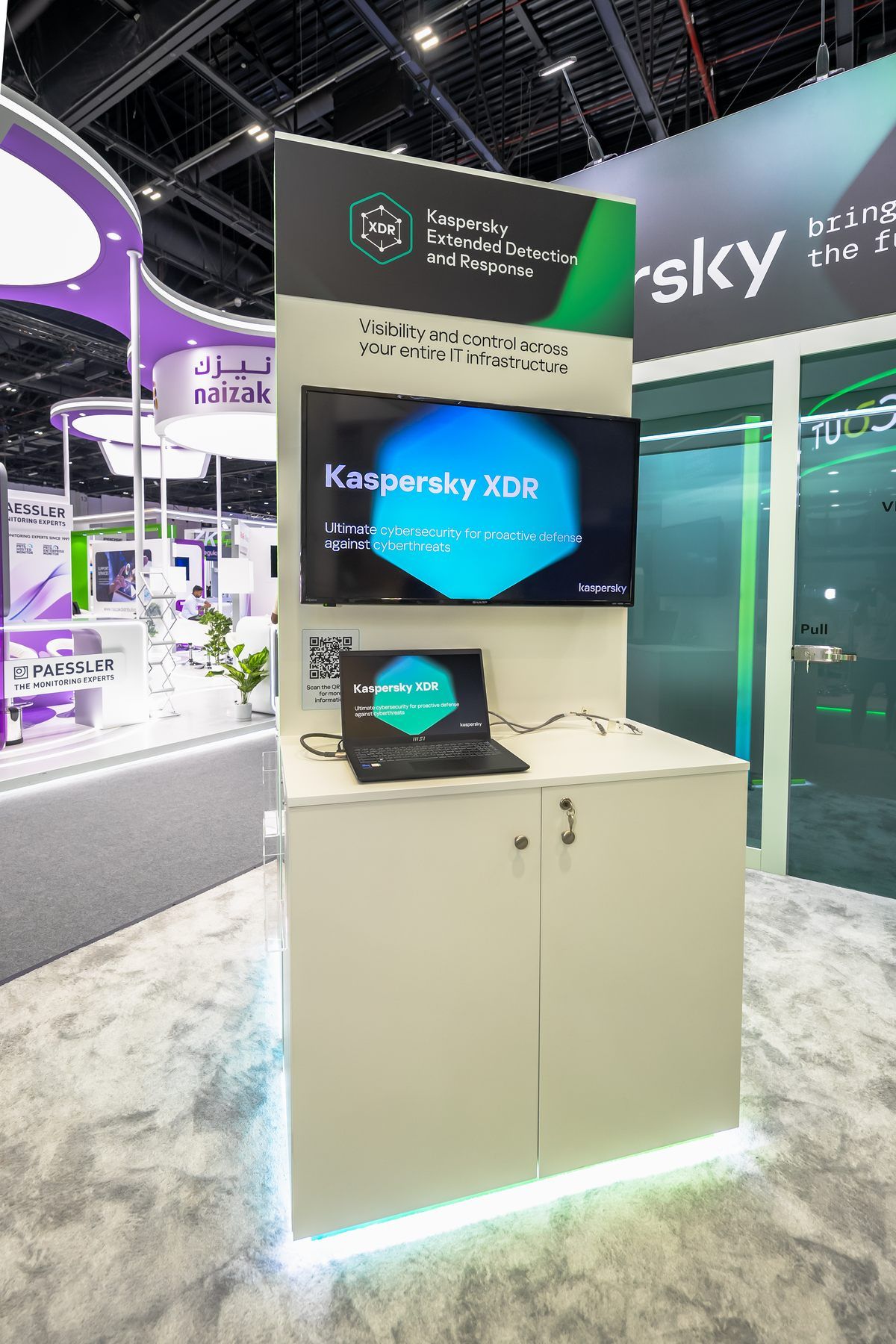 Kaspersky 120 + 30 sqm exhibition stand at GITEX by Messe.ae