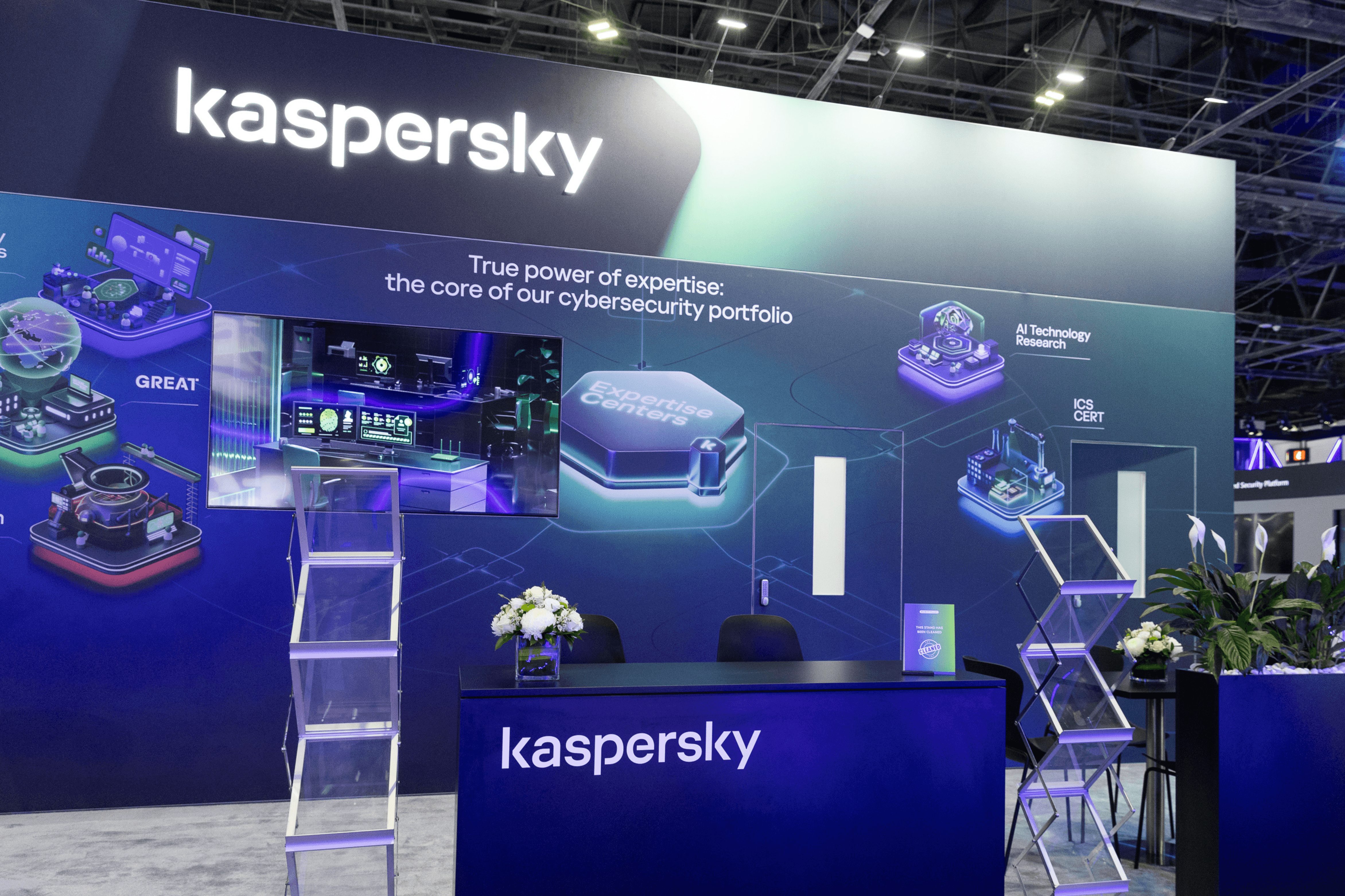 Kaspersky 72 sqm exhibition stand at GISEC by Messe.ae
