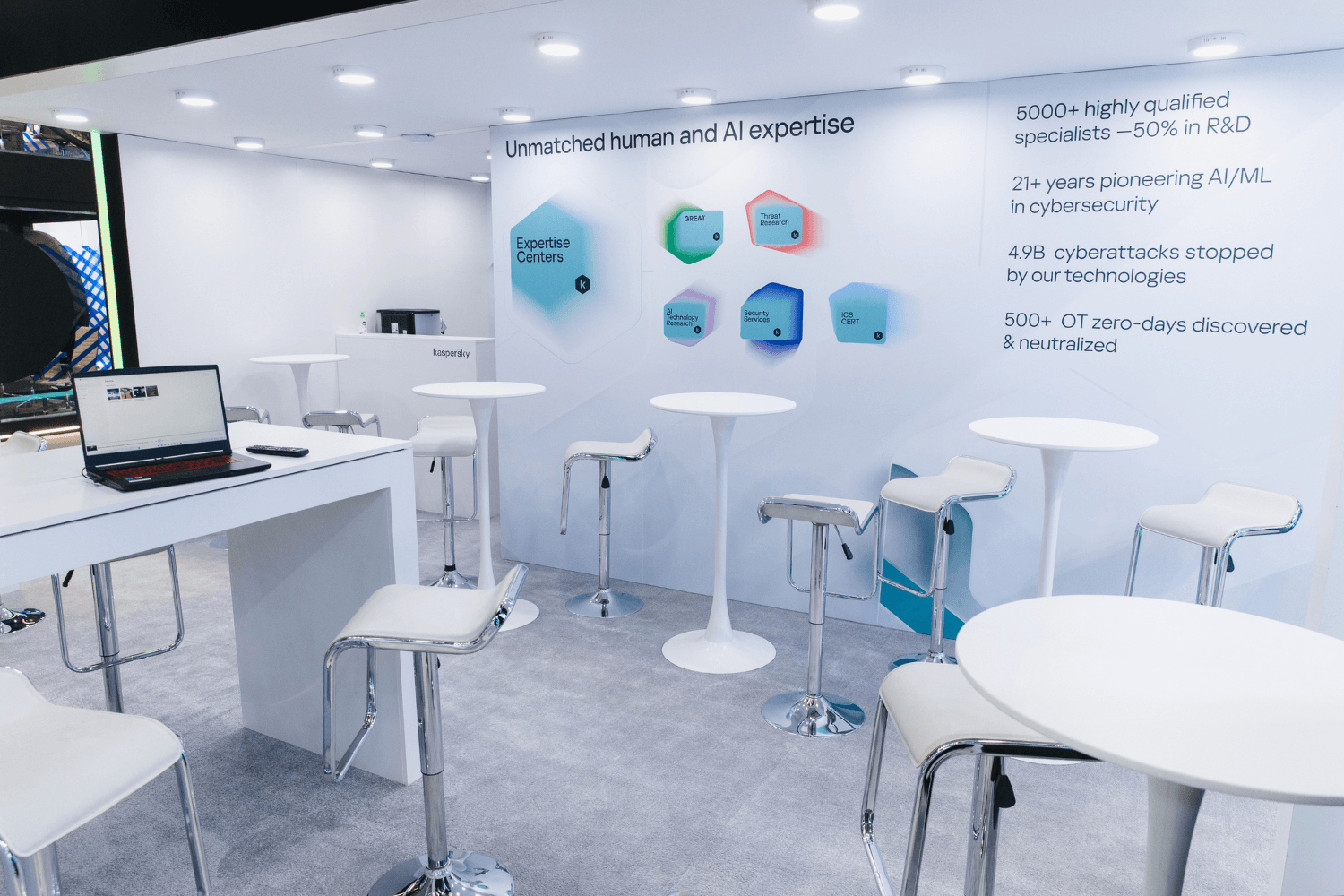Kaspersky 120 + 48 sqm exhibition stand at GITEX by Messe.ae