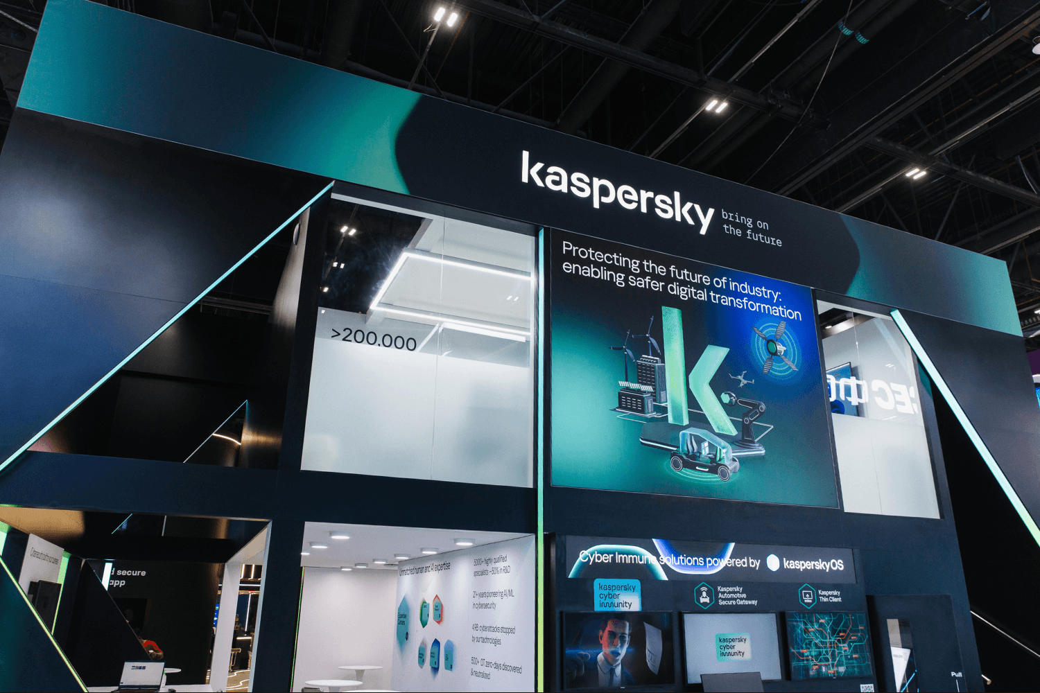 Kaspersky 120 + 48 sqm exhibition stand at GITEX by Messe.ae