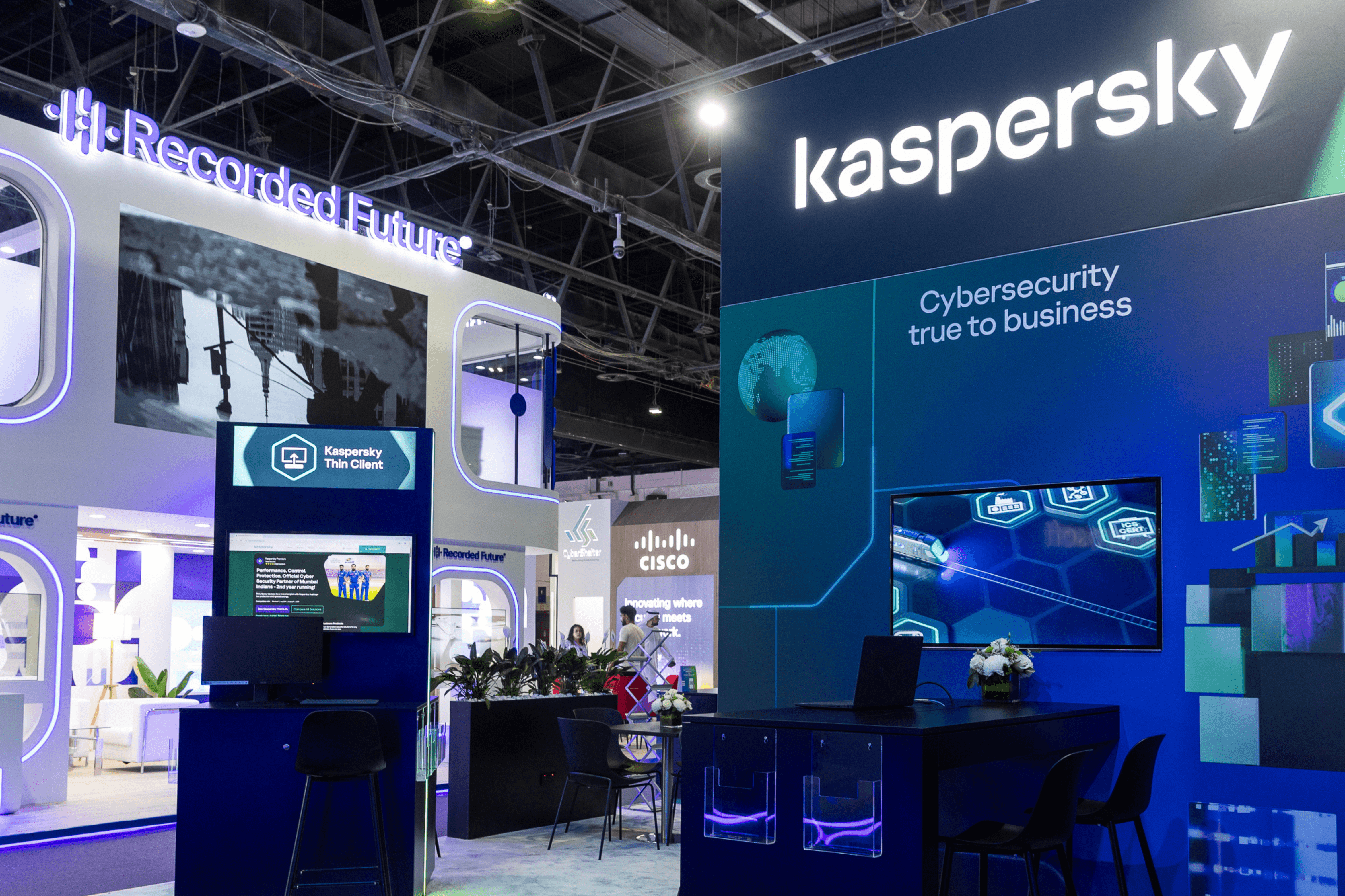 Kaspersky 72 sqm exhibition stand at GISEC by Messe.ae