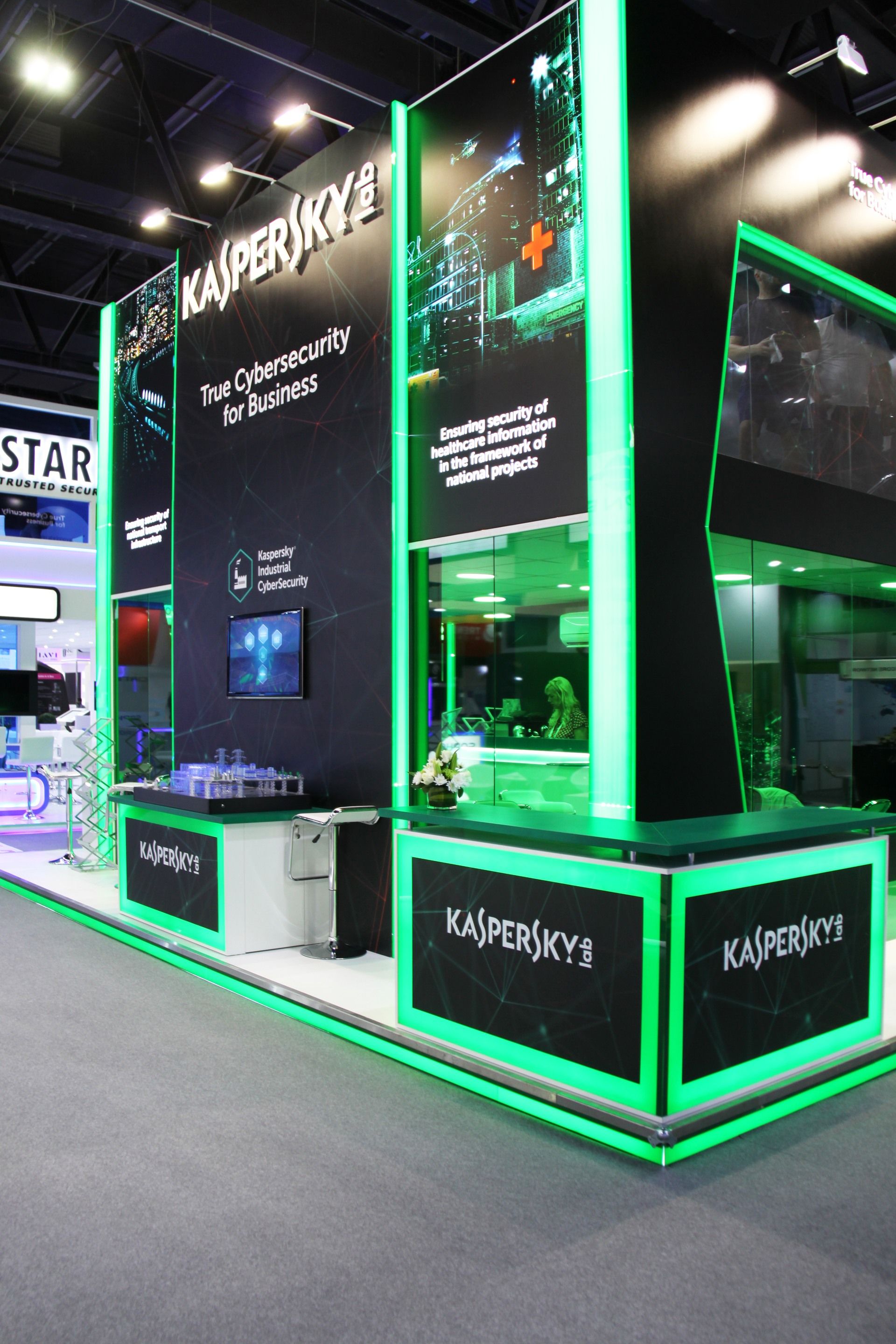 Kaspersky 60 sqm exhibition stand at GITEX by Messe.ae