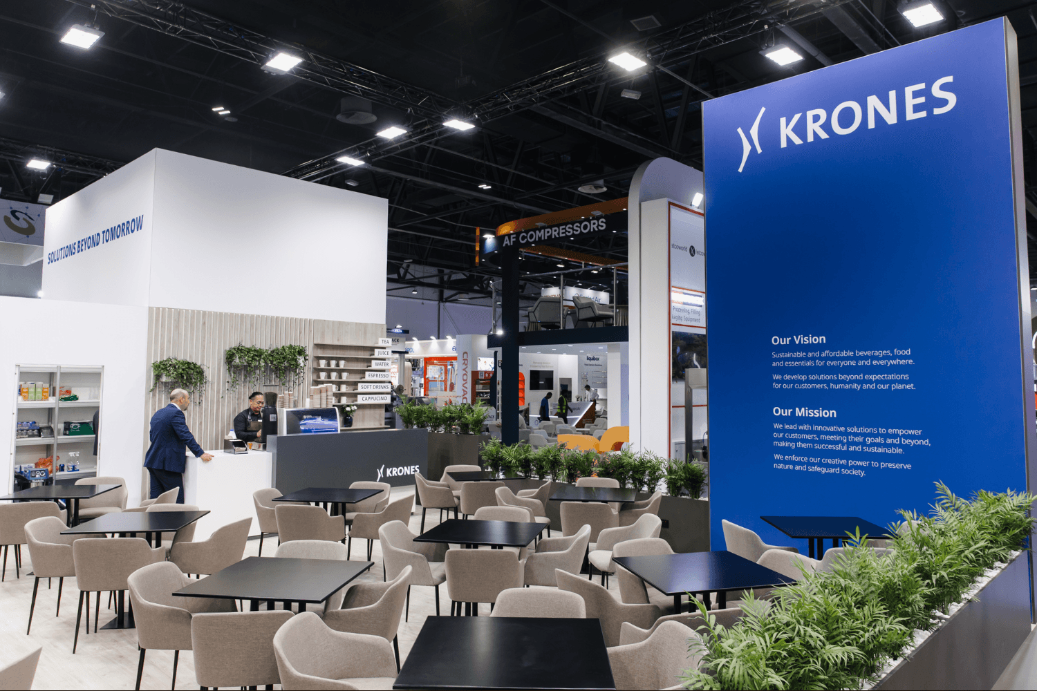 Krones 348 sqm exhibition stand at Gulfood Manufacturing by Messe.ae