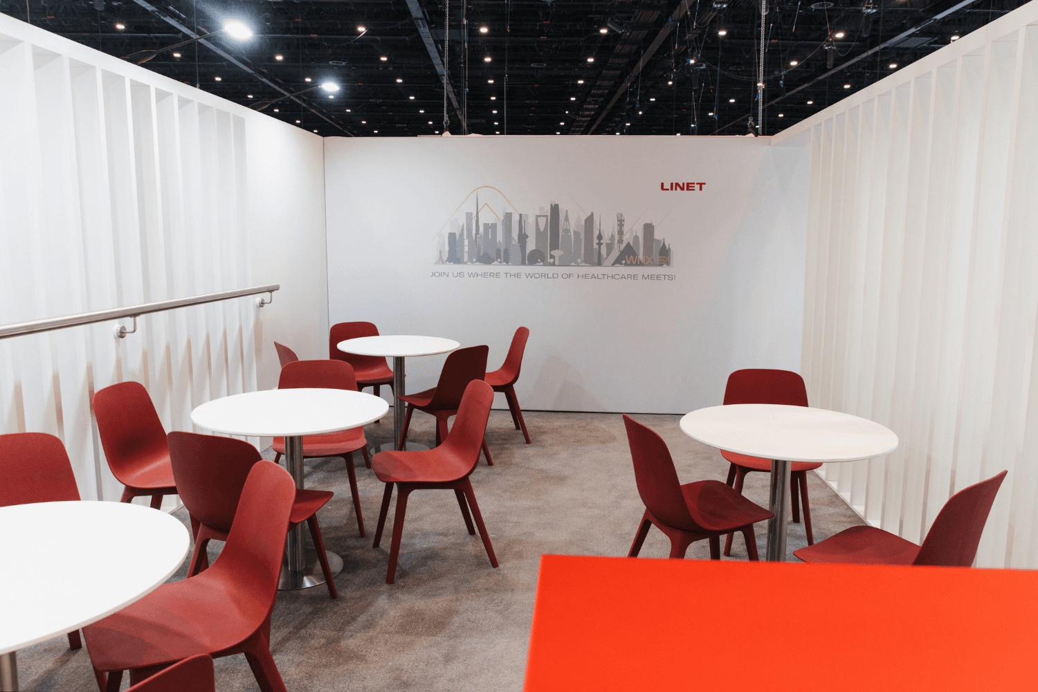 LINET Group 90 + 31 sqm exhibition stand at WHX by Messe.ae