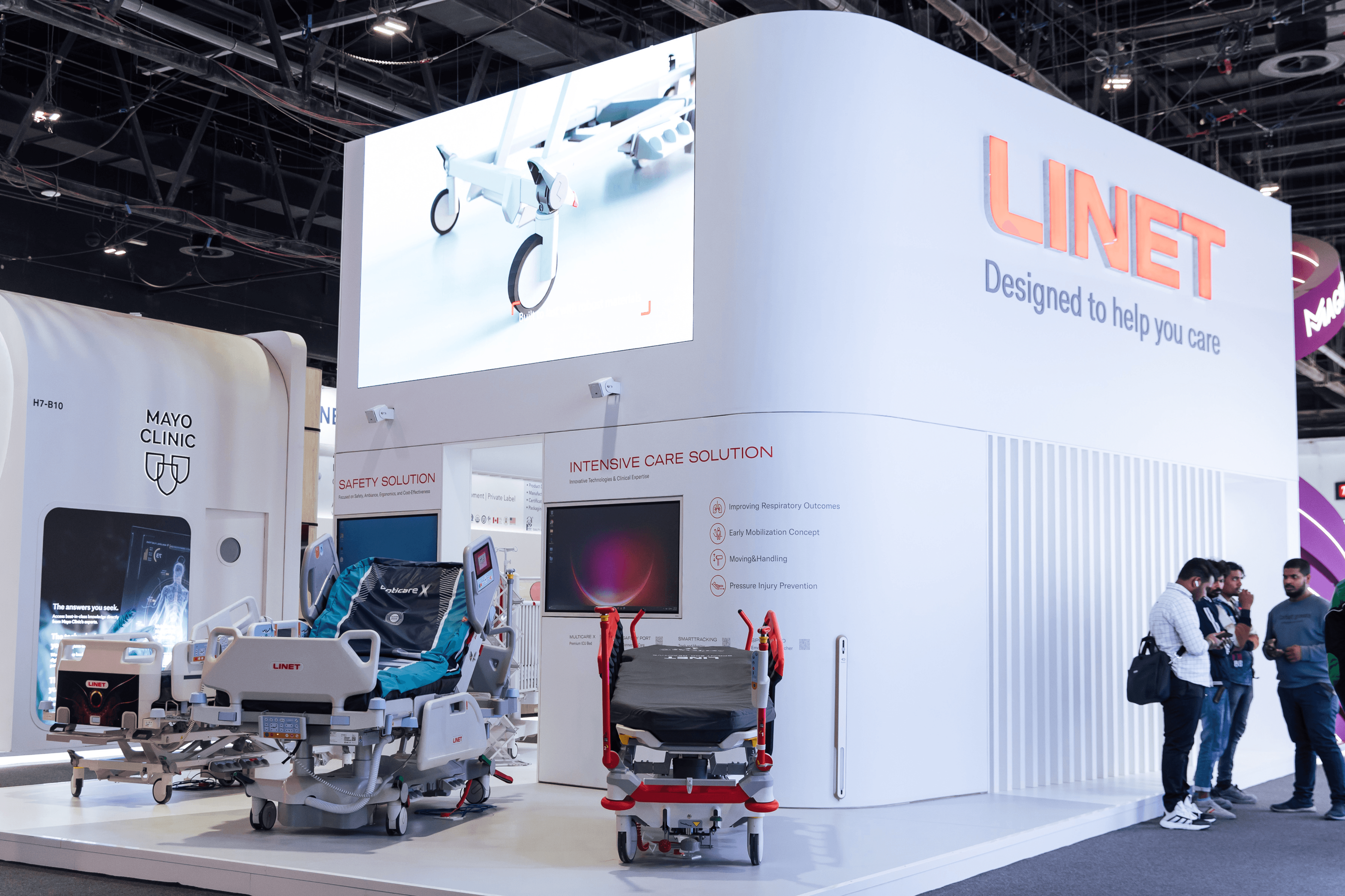 LINET Group 60 + 25 sqm exhibition stand at Arab Health by Messe.ae
