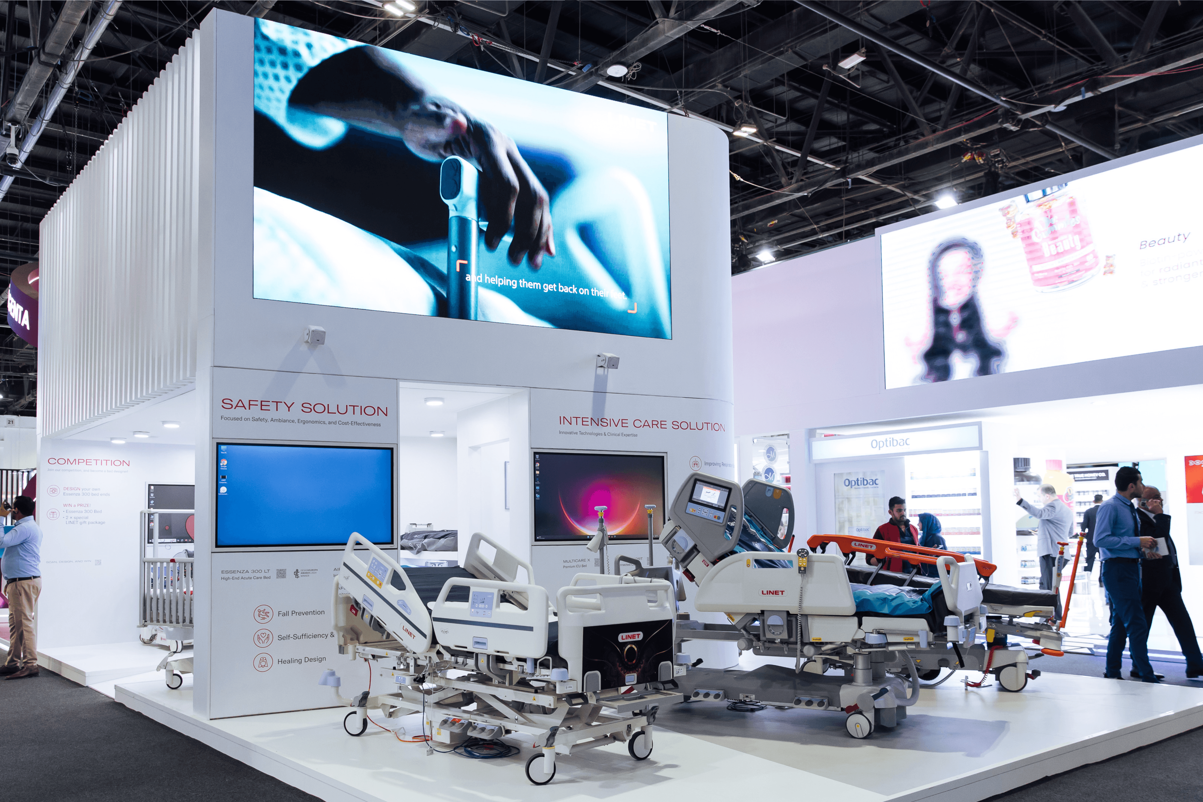 LINET Group 60 + 25 sqm exhibition stand at Arab Health by Messe.ae