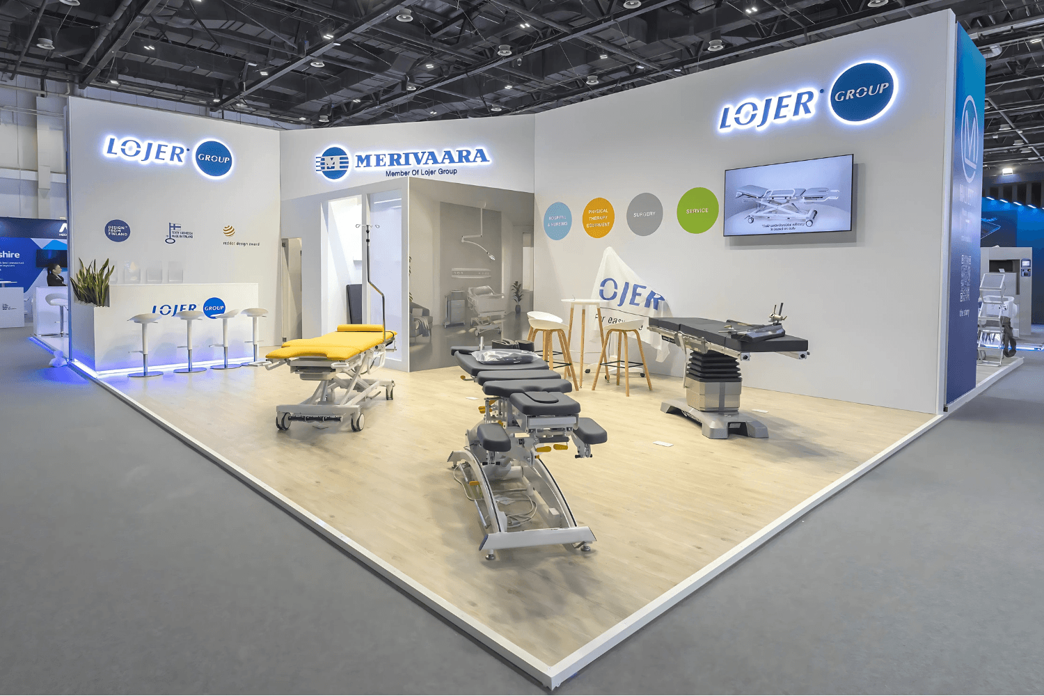 Lojer 60 sqm exhibition stand at Arab Health by Messe.ae