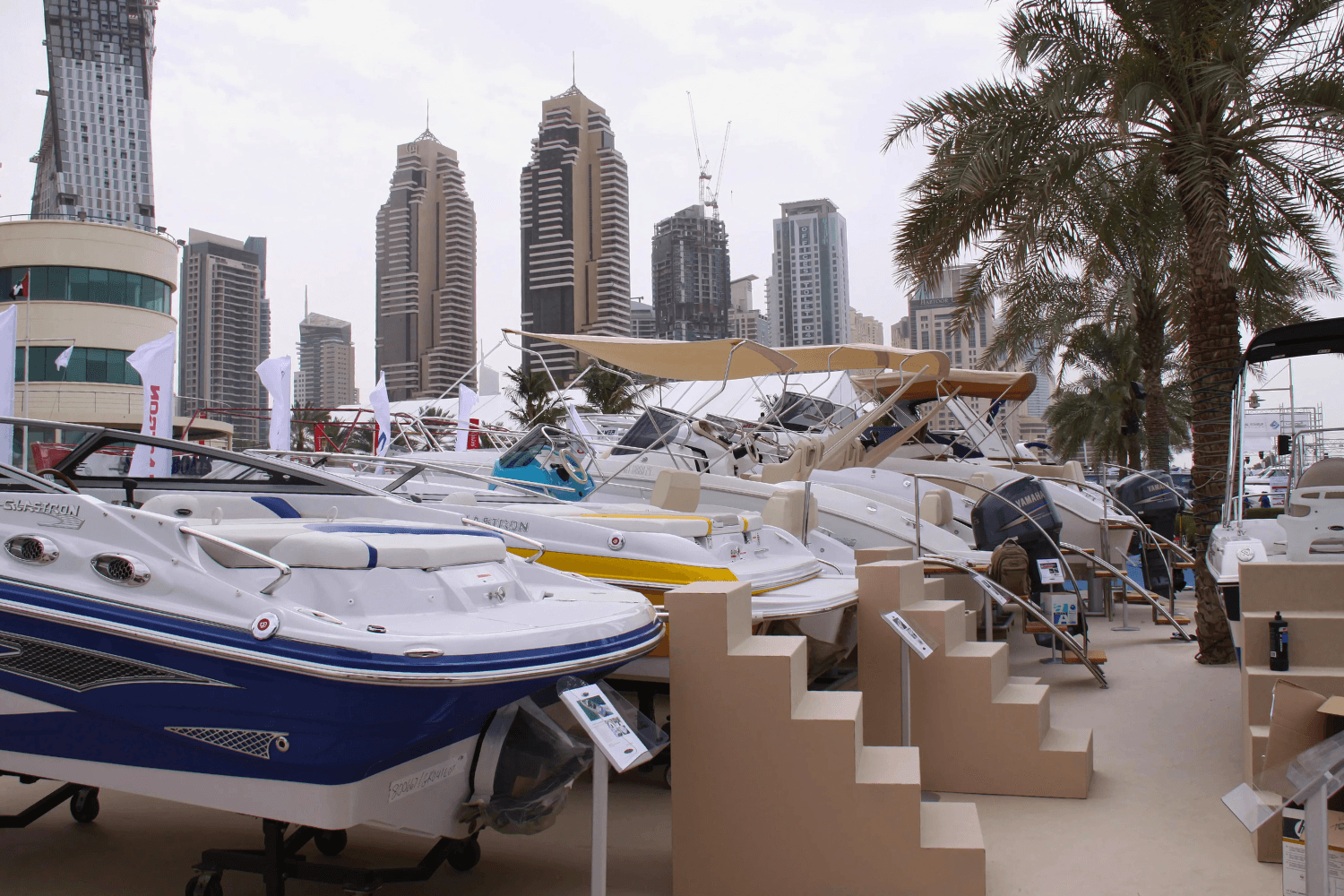Luxury Sea Boats 190 sqm exhibition stand at Dubai International Boat Show by Messe.ae