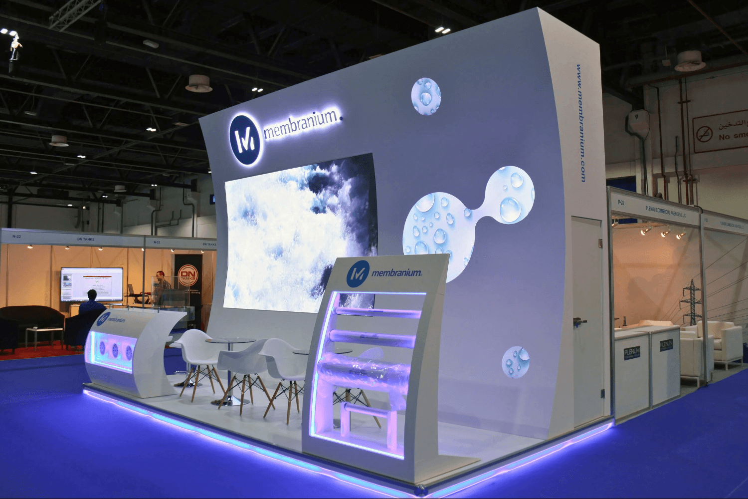 Membranium 18 sqm exhibition stand at WETEX by Messe.ae