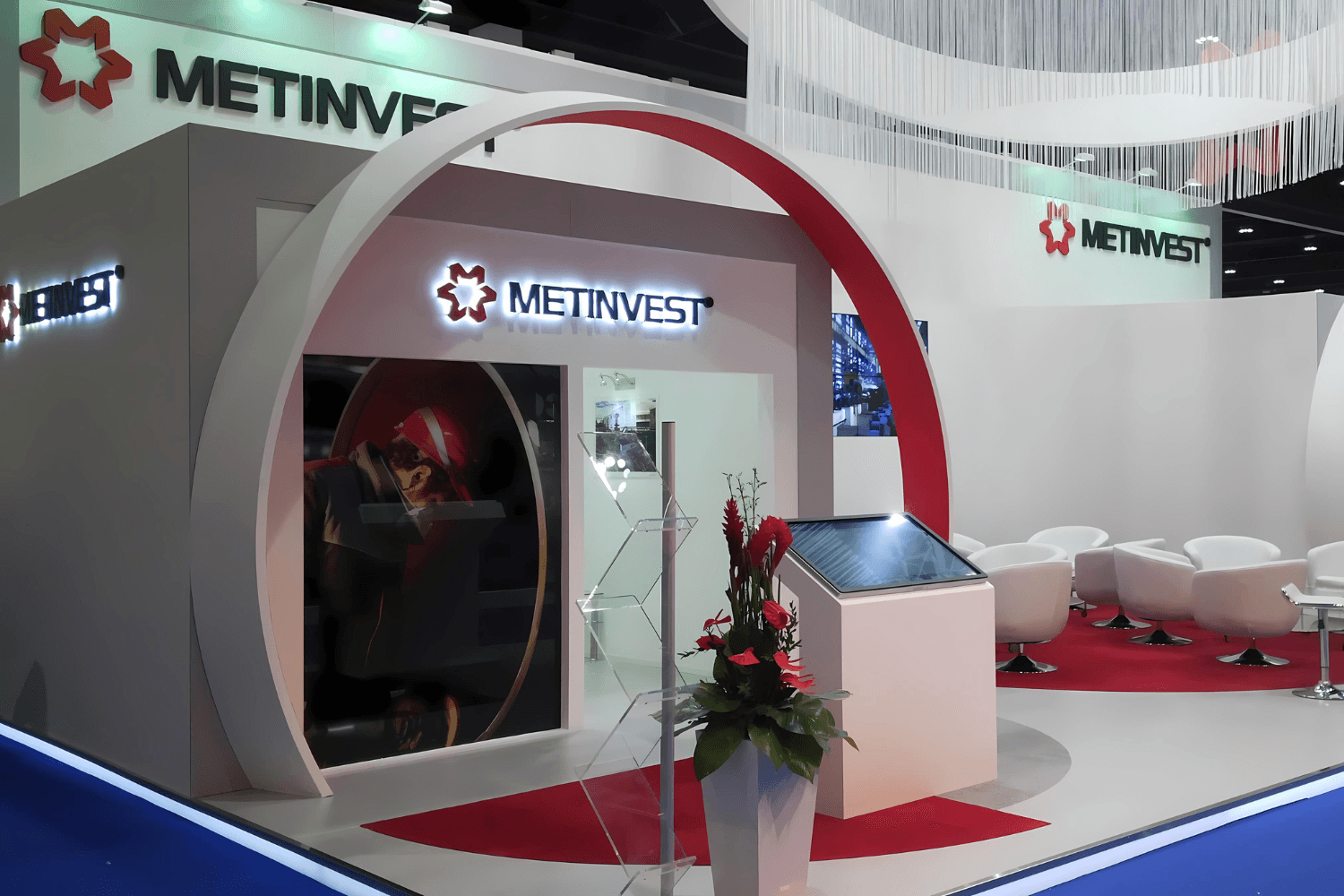 Metinvest 105 sqm exhibition stand at ADIPEC by Messe.ae