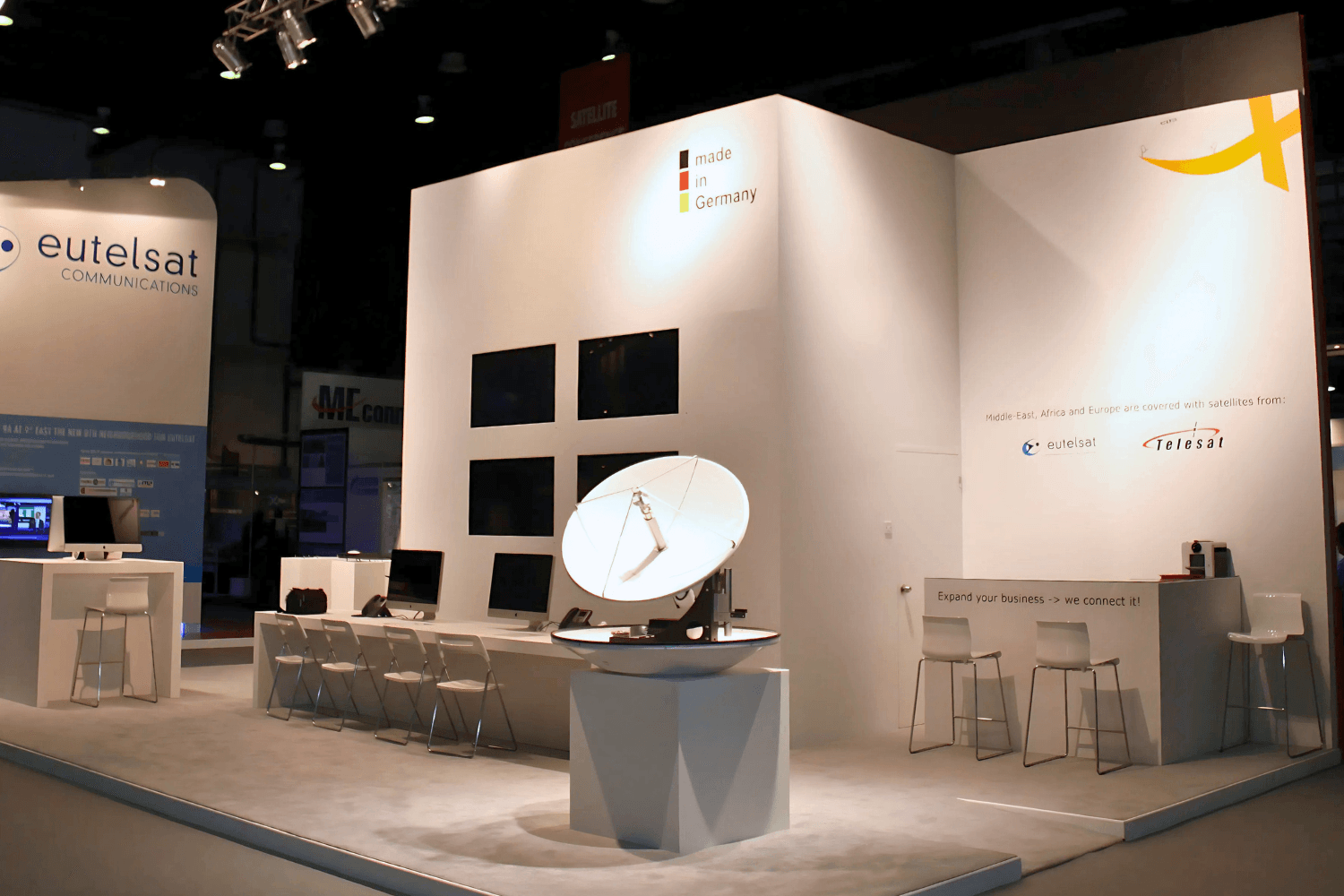 Nynex 60 sqm exhibition stand at CABSAT by Messe.ae