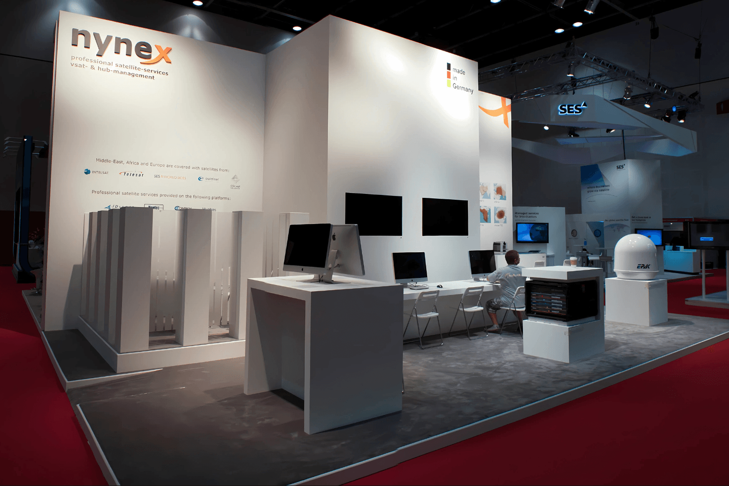 Nynex 60 sqm exhibition stand at CABSAT by Messe.ae