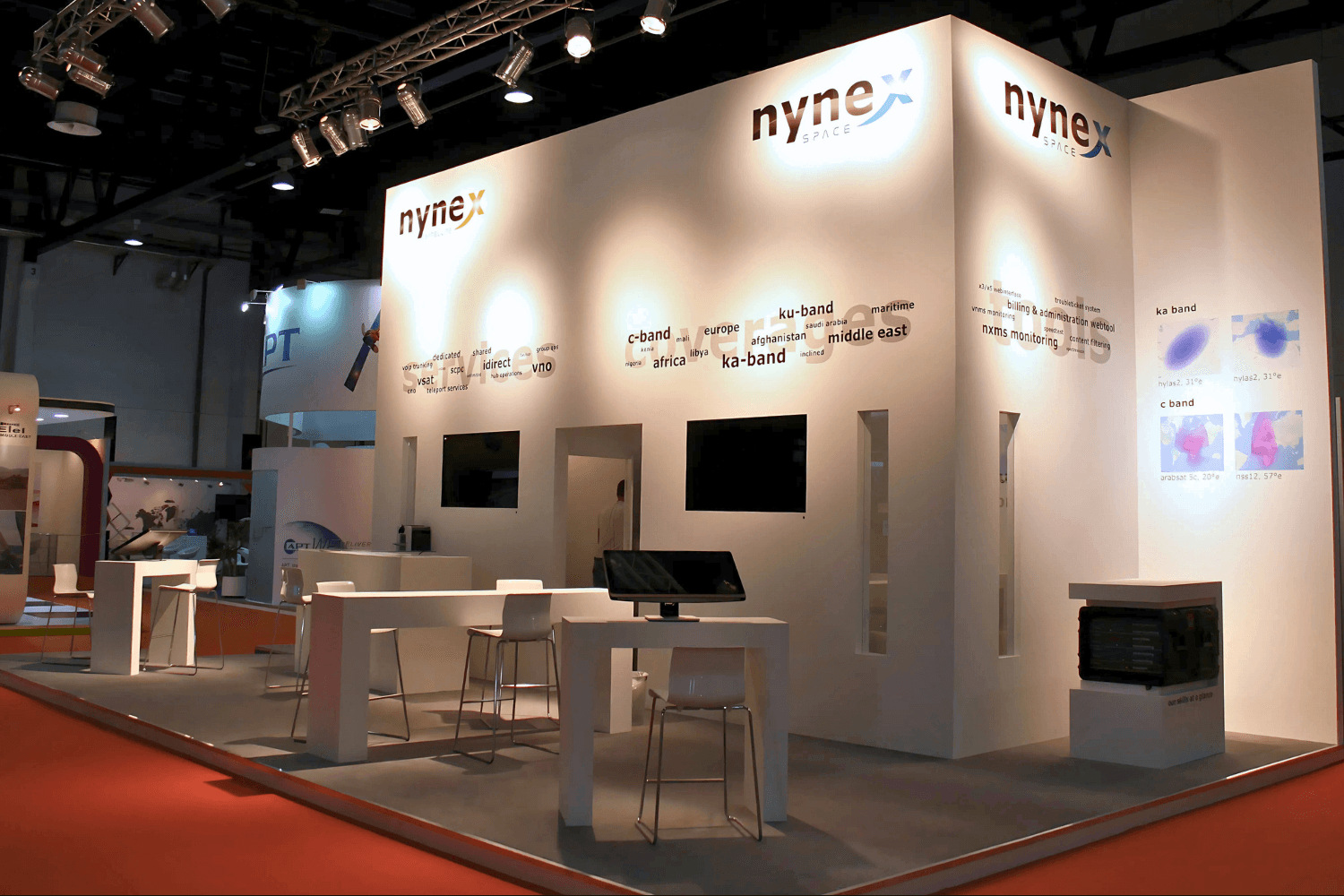 Nynex 60 sqm exhibition stand at CABSAT by Messe.ae