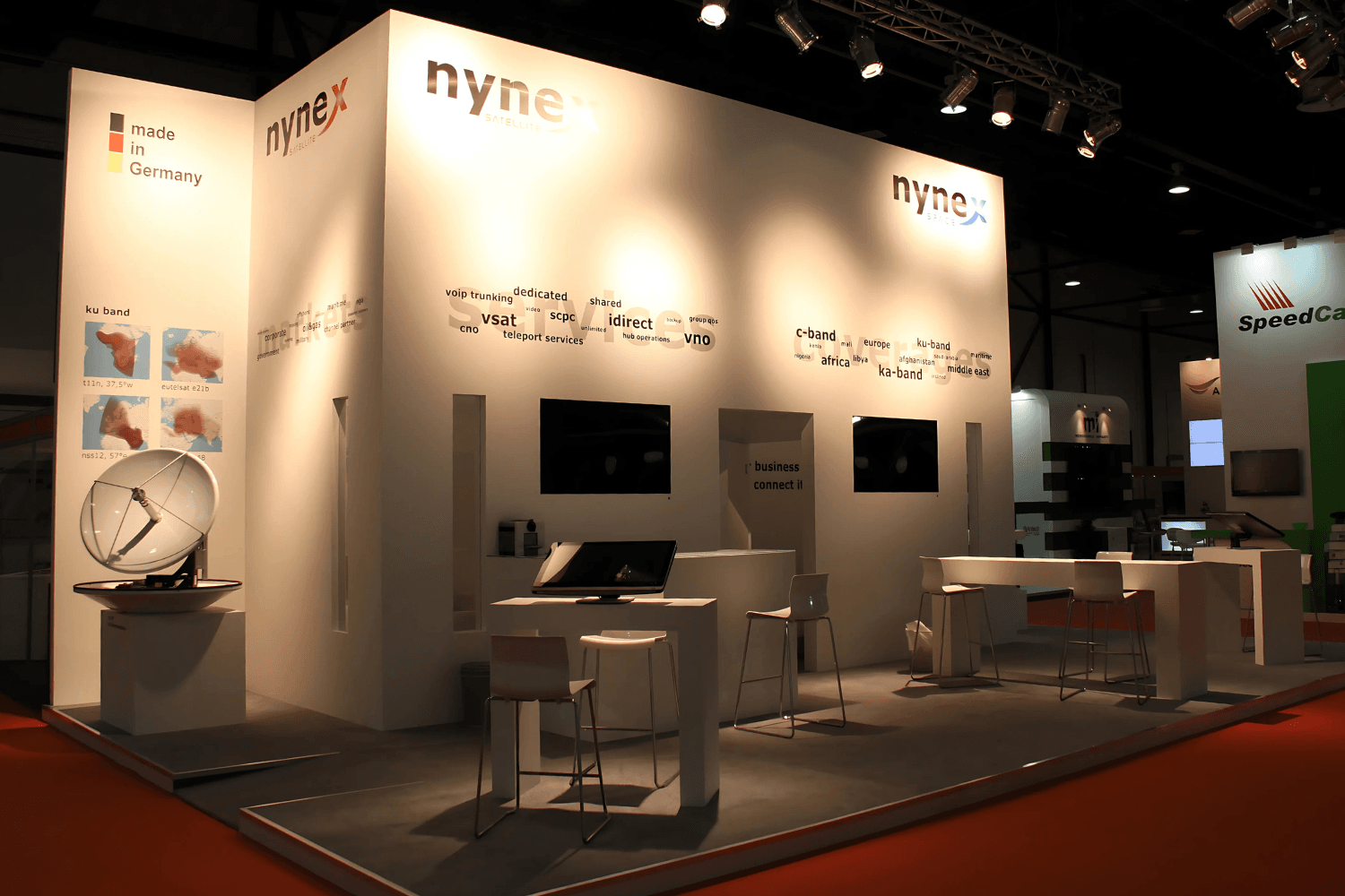 Nynex 60 sqm exhibition stand at CABSAT by Messe.ae