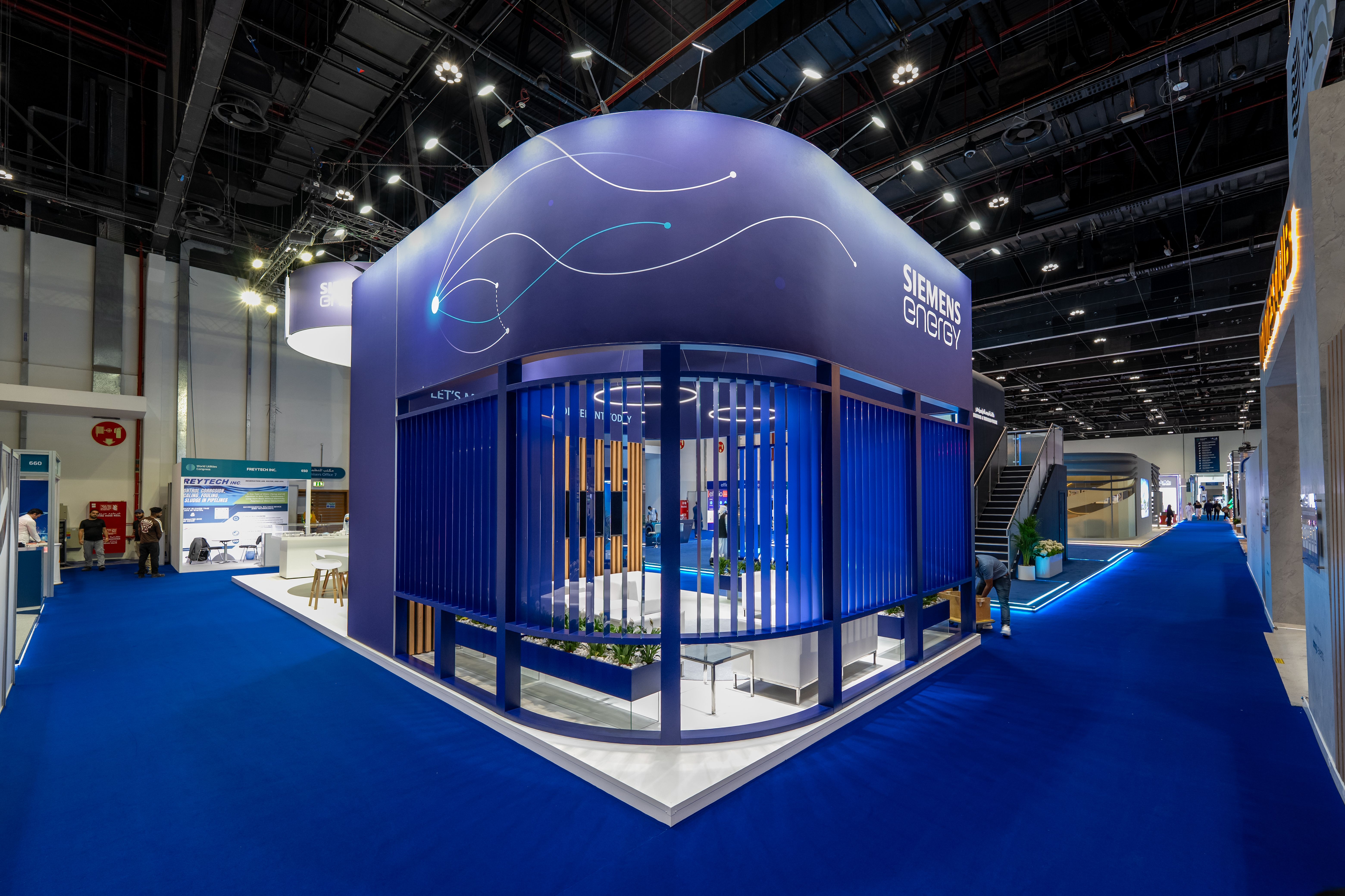 Siemens Energy 90 sqm exhibition stand at World Utilities Congress by Messe.ae