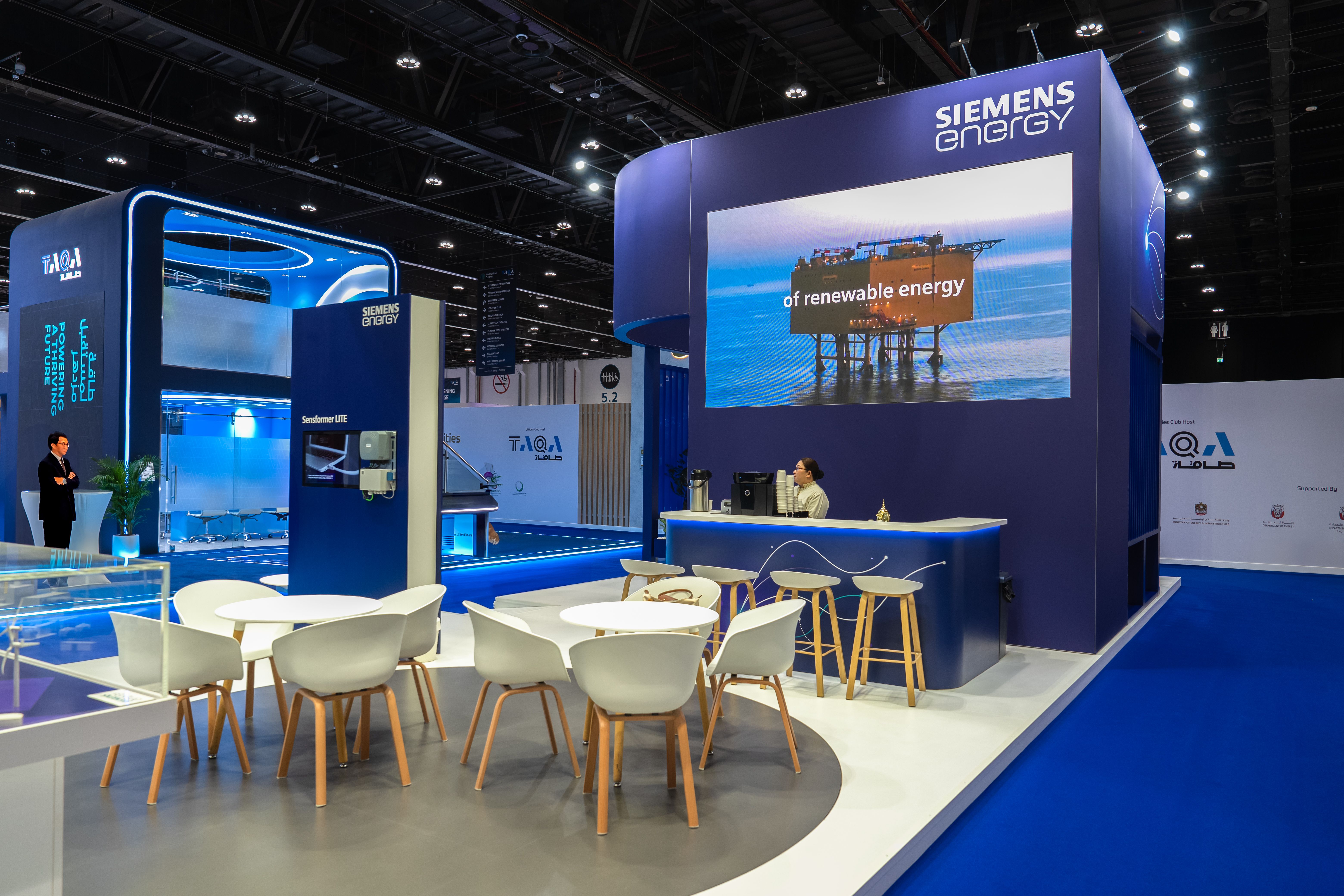 Siemens Energy 90 sqm exhibition stand at World Utilities Congress by Messe.ae