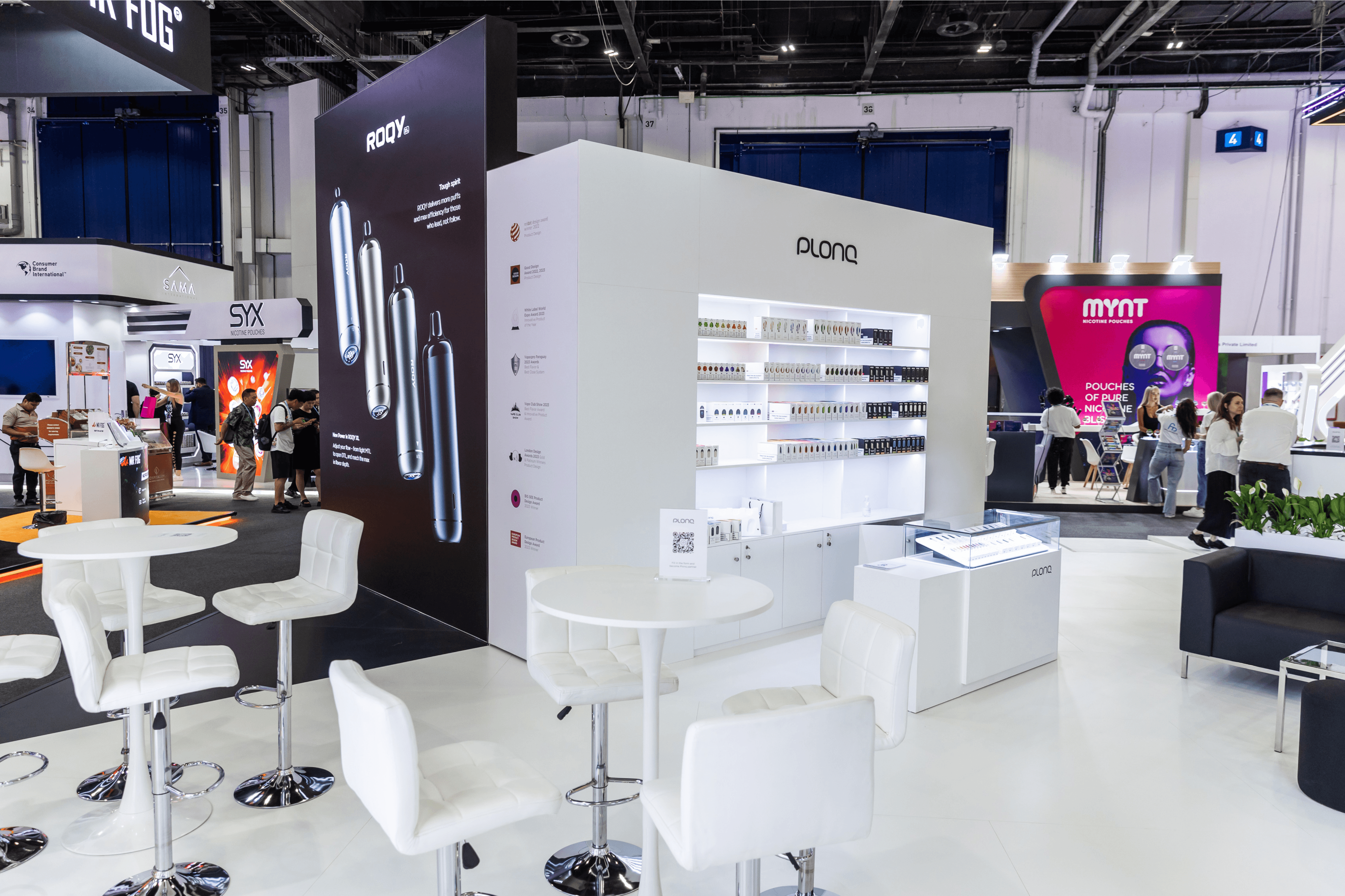 Flonq & Plonq 144 sqm exhibition stand at World Vape Show by Messe.ae