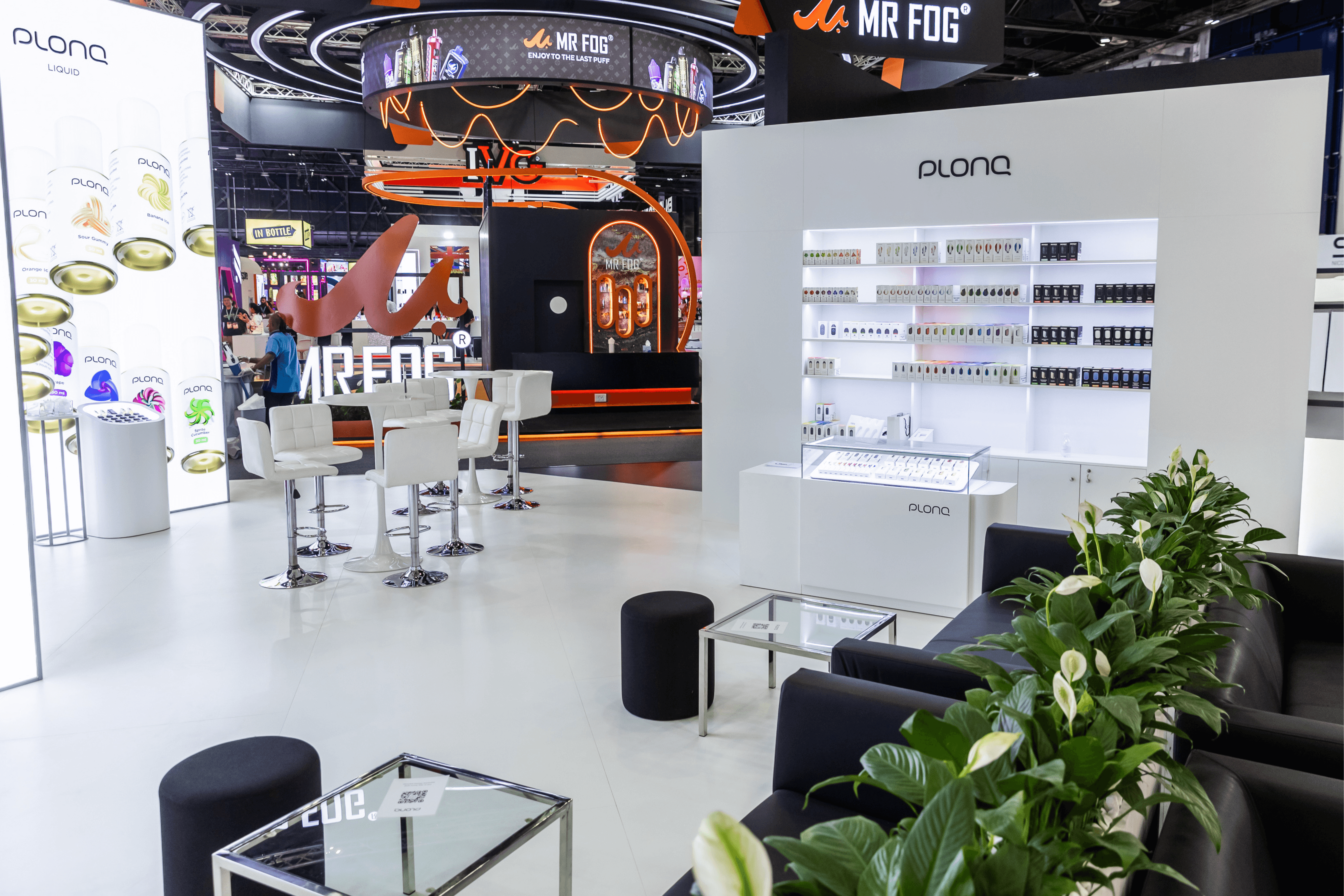 Flonq & Plonq 144 sqm exhibition stand at World Vape Show by Messe.ae
