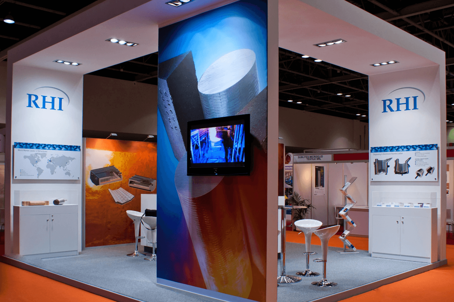 RHI 36 sqm exhibition stand at Aluminium Middle East by Messe.ae