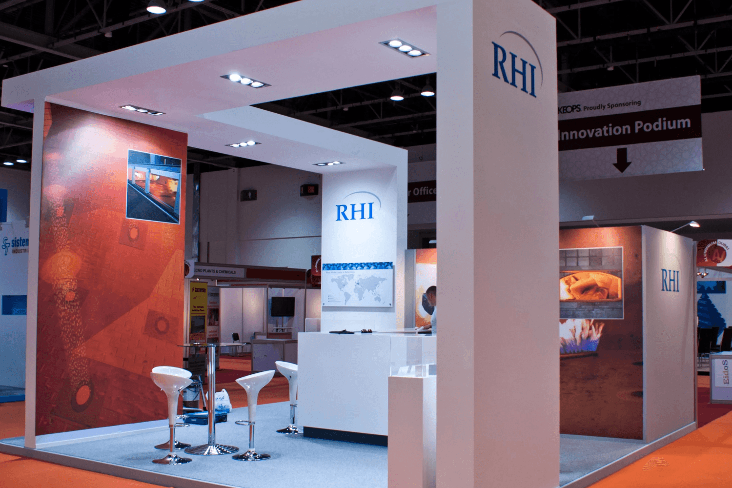 RHI 36 sqm exhibition stand at Aluminium Middle East by Messe.ae