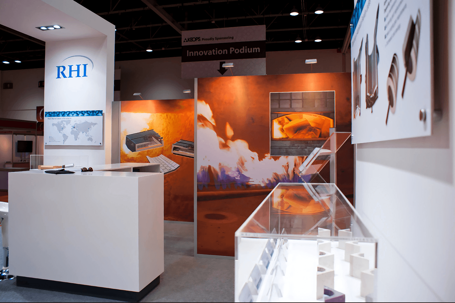 RHI 36 sqm exhibition stand at Aluminium Middle East by Messe.ae