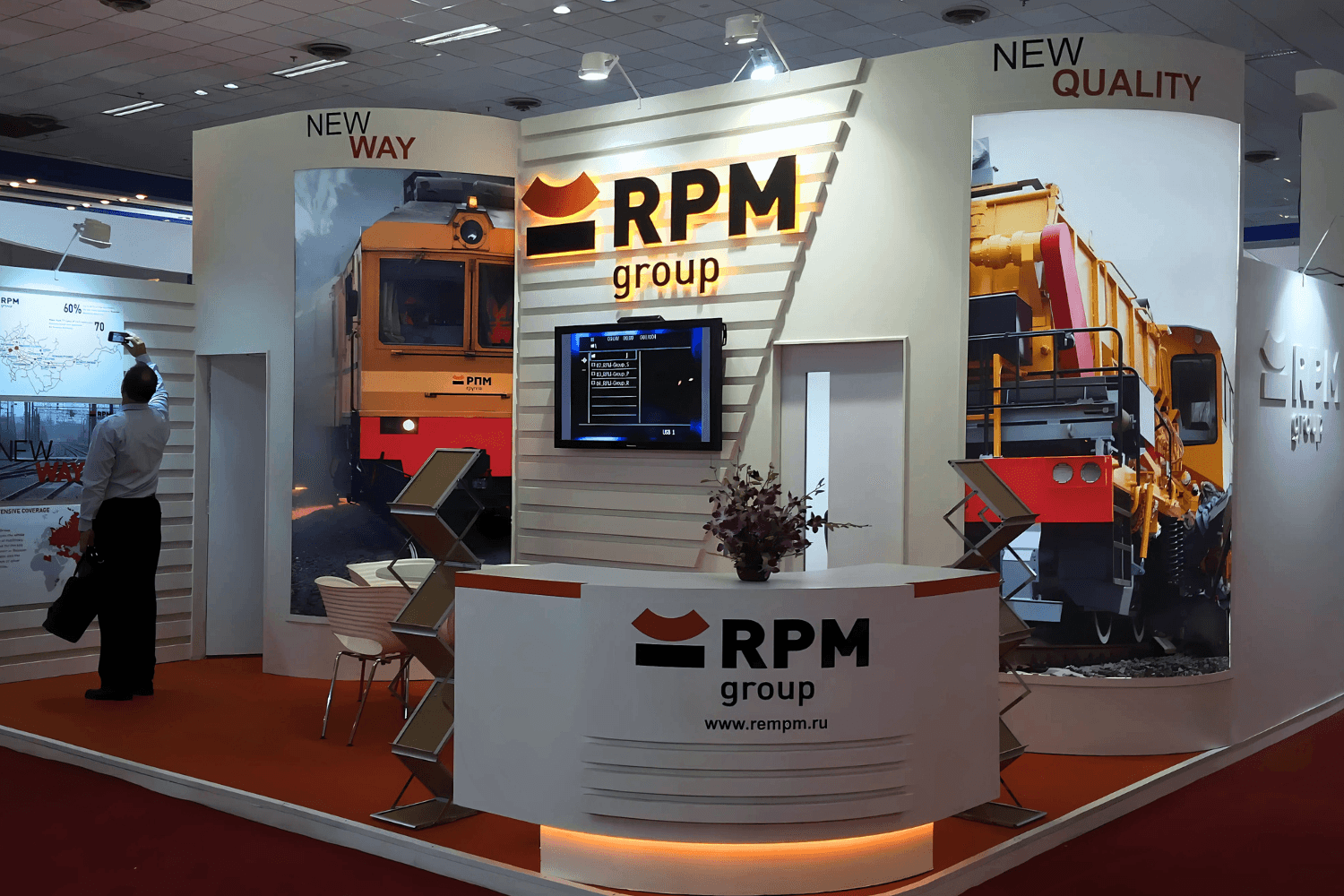 RPM Group 36 sqm exhibition stand at International Railway Equipment Exhibition by Messe.ae