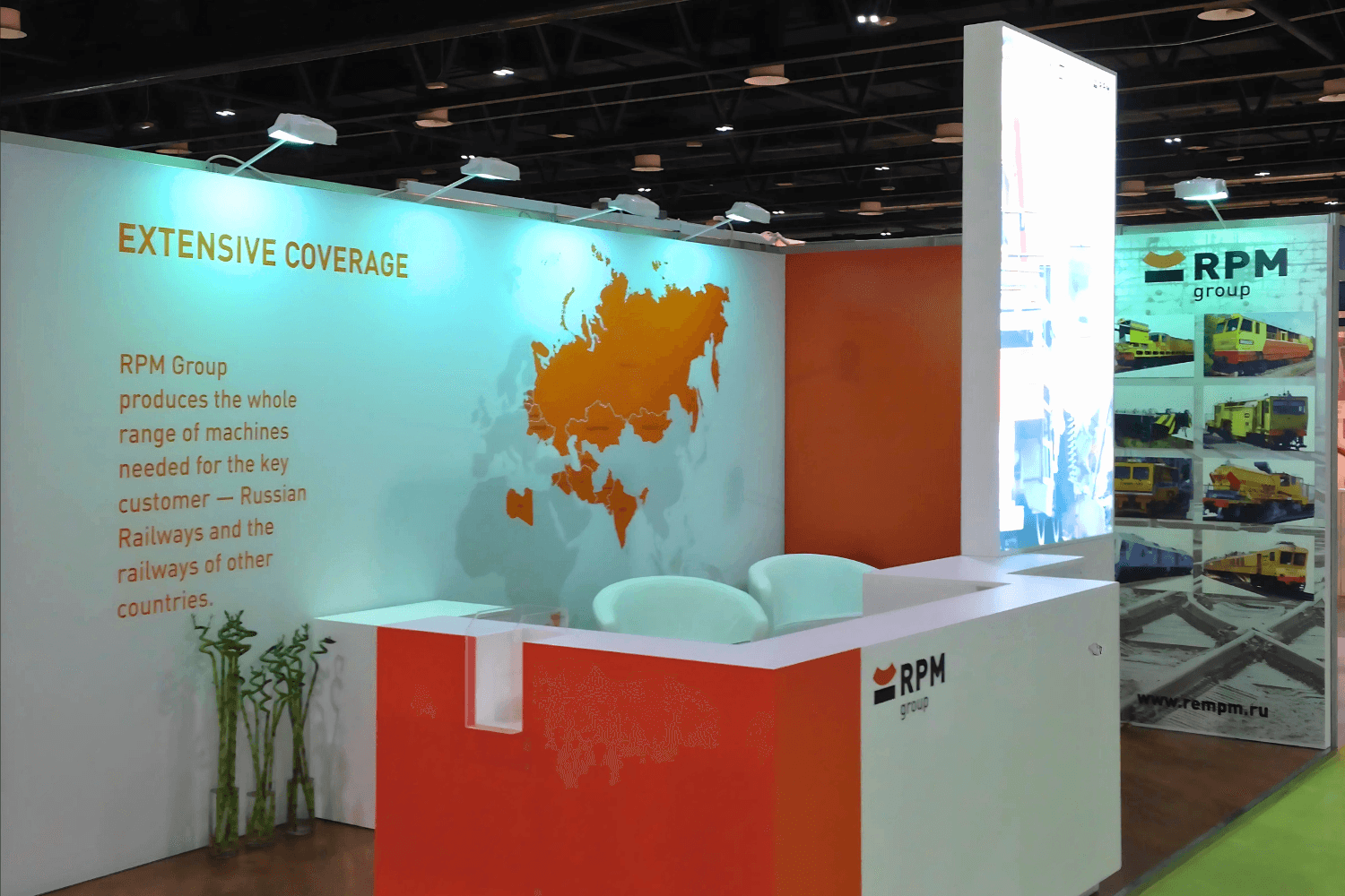 RPM Group 18 sqm exhibition stand at Middle East Rail by Messe.ae