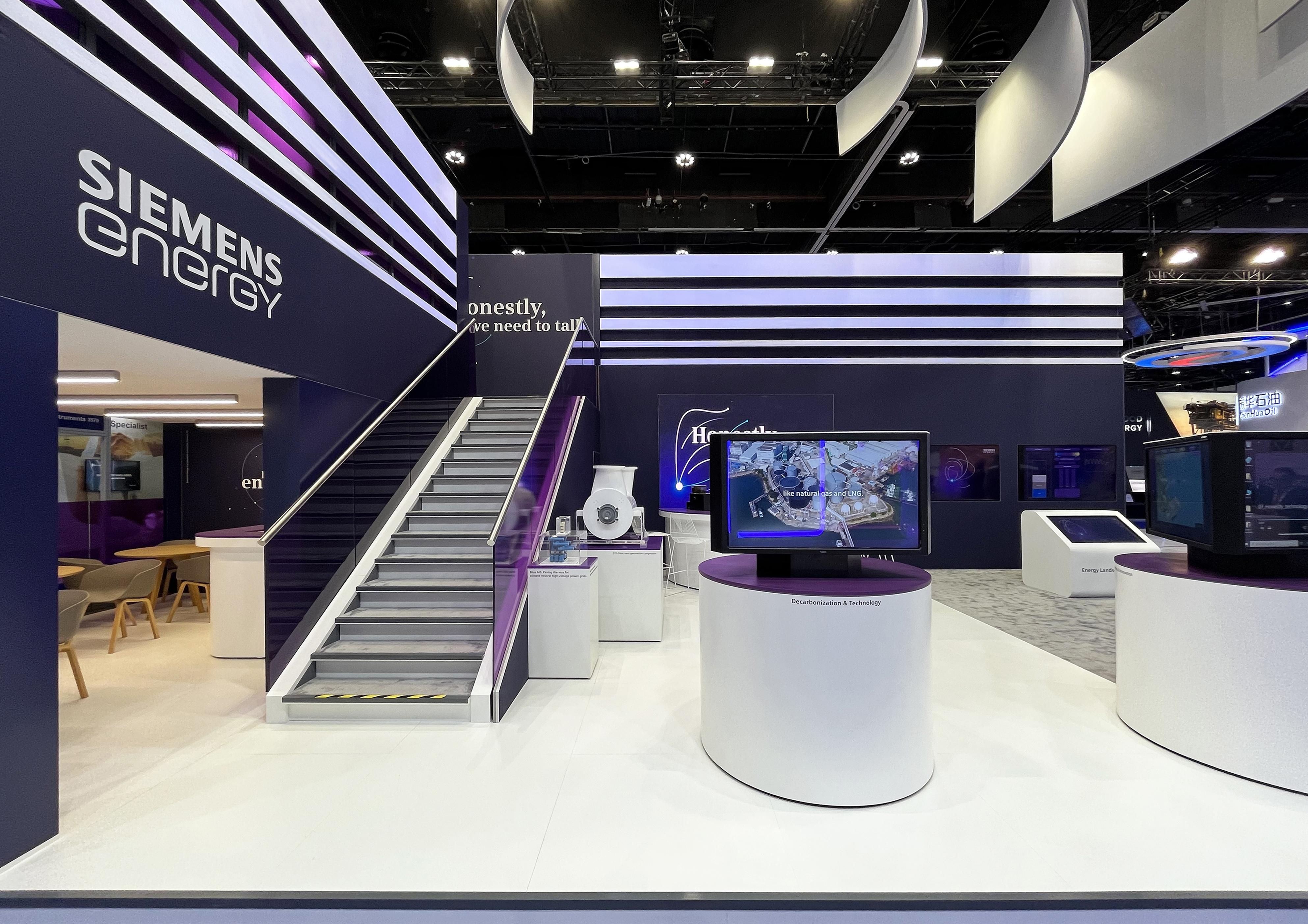 Siemens Energy 112.5 + 39 sqm exhibition stand at ADIPEC by Messe.ae