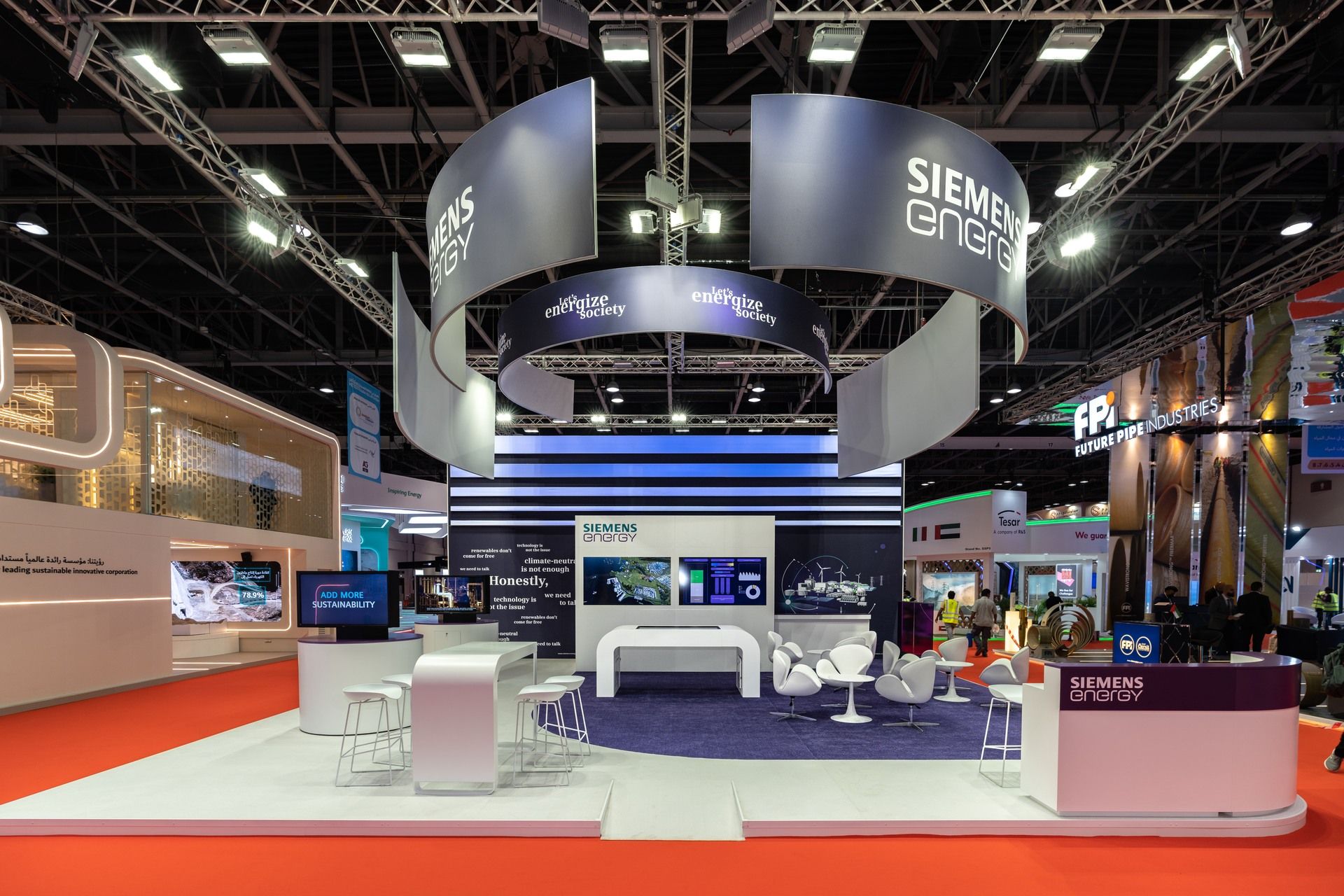 Siemens Energy 112.5 sqm exhibition stand at WETEX by Messe.ae