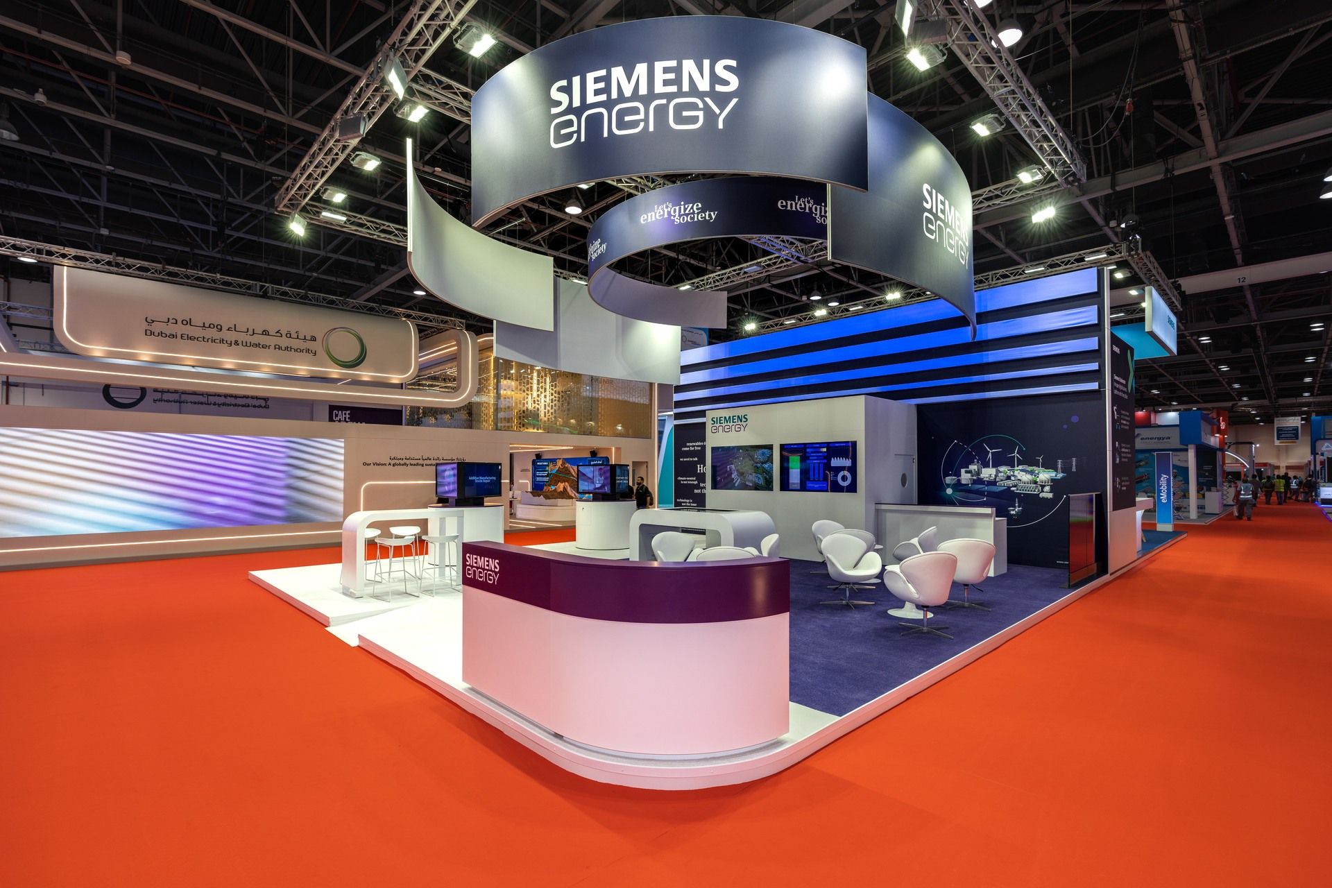 Siemens Energy 112.5 sqm exhibition stand at WETEX by Messe.ae