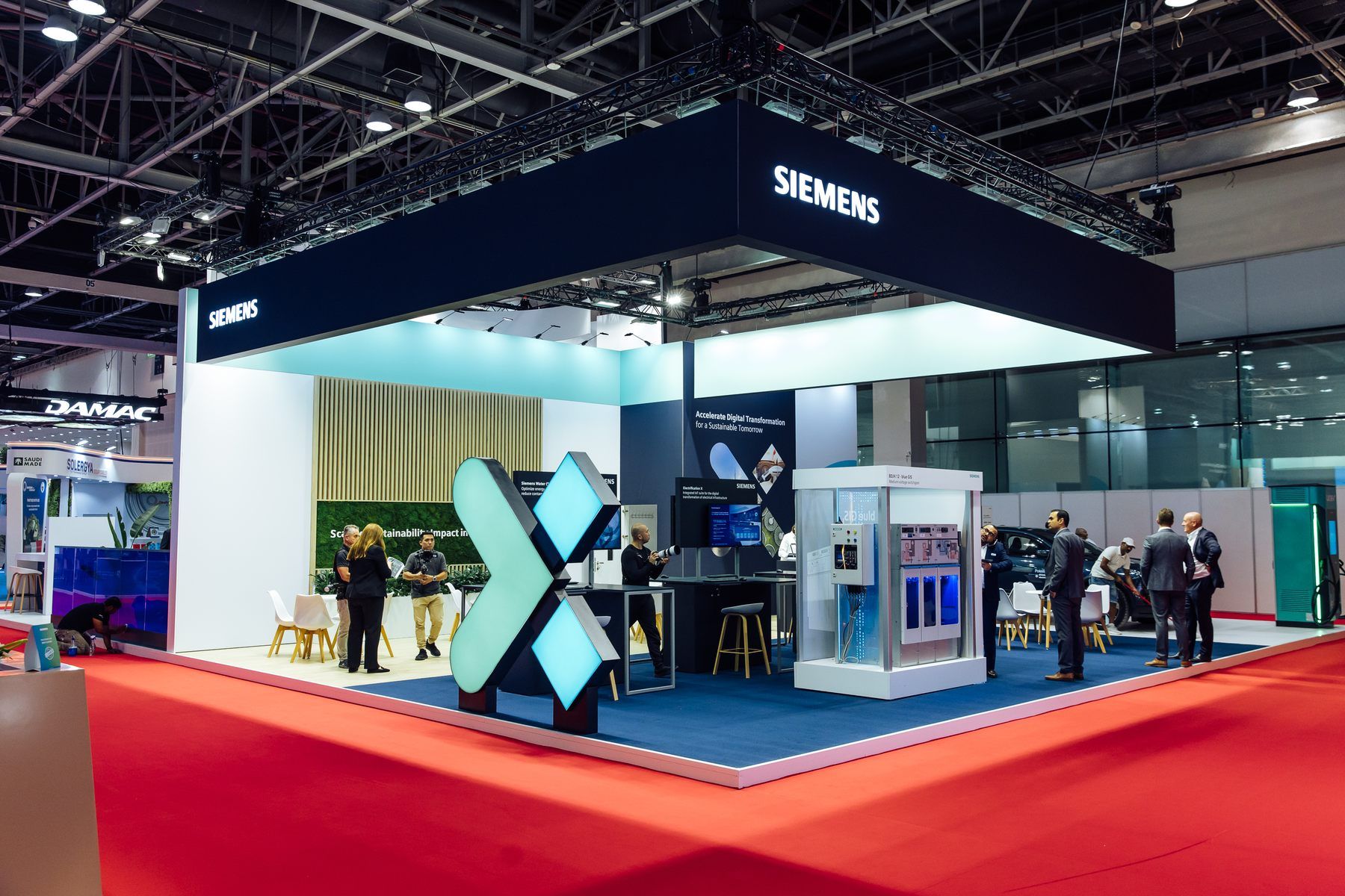Siemens Industrial 150 sqm exhibition stand at WETEX by Messe.ae
