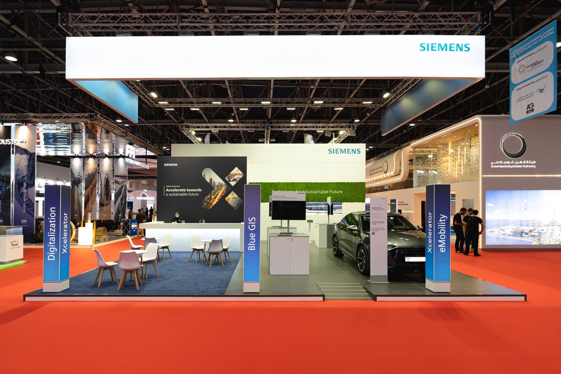 Siemens Industrial 100 sqm exhibition stand at WETEX by Messe.ae