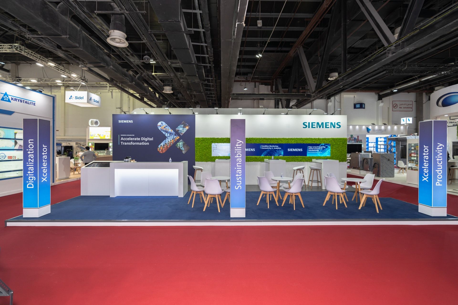 Siemens Industrial 60 sqm exhibition stand at Gulfood Manufacturing by Messe.ae