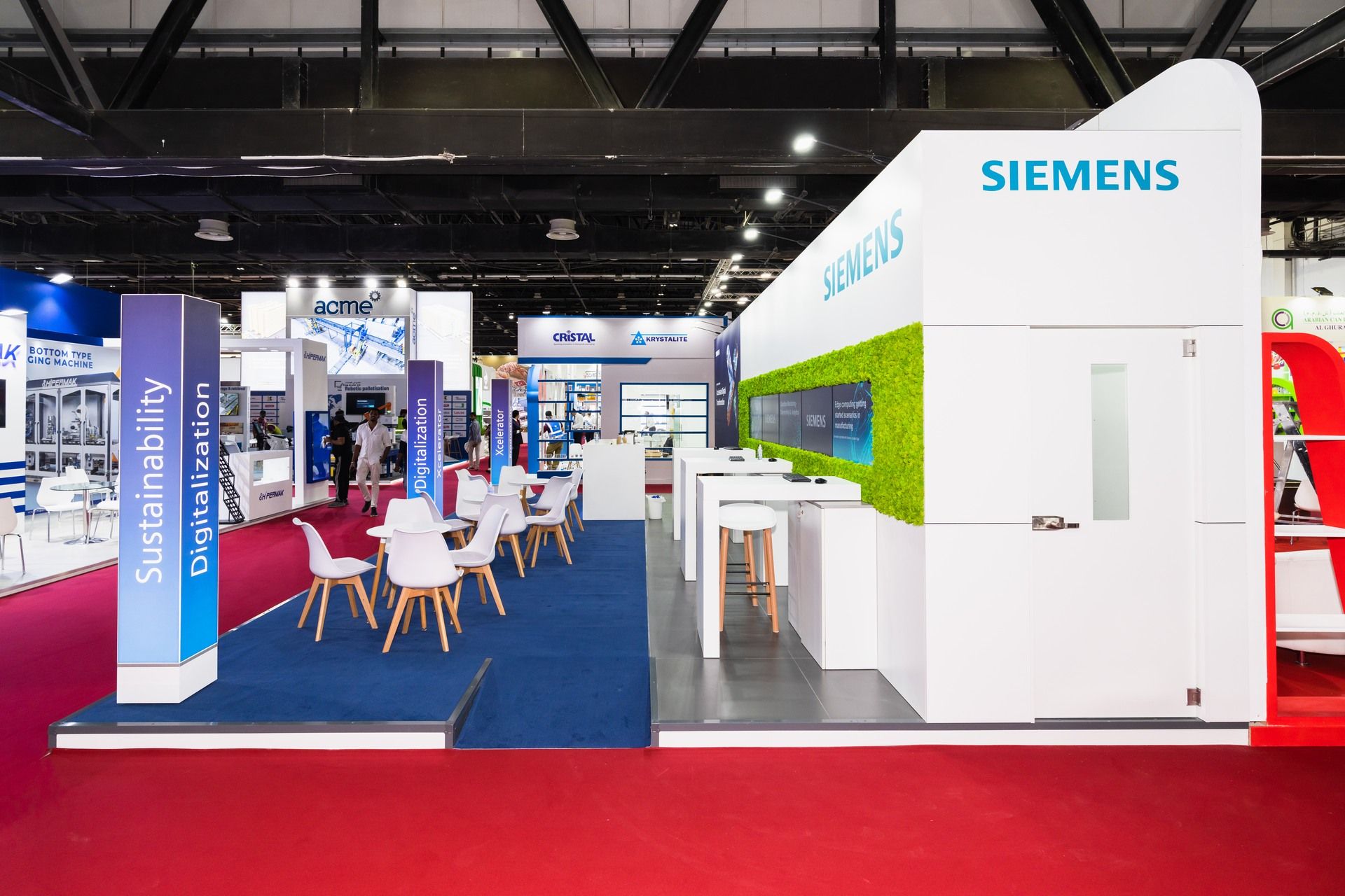 Siemens Industrial 60 sqm exhibition stand at Gulfood Manufacturing by Messe.ae