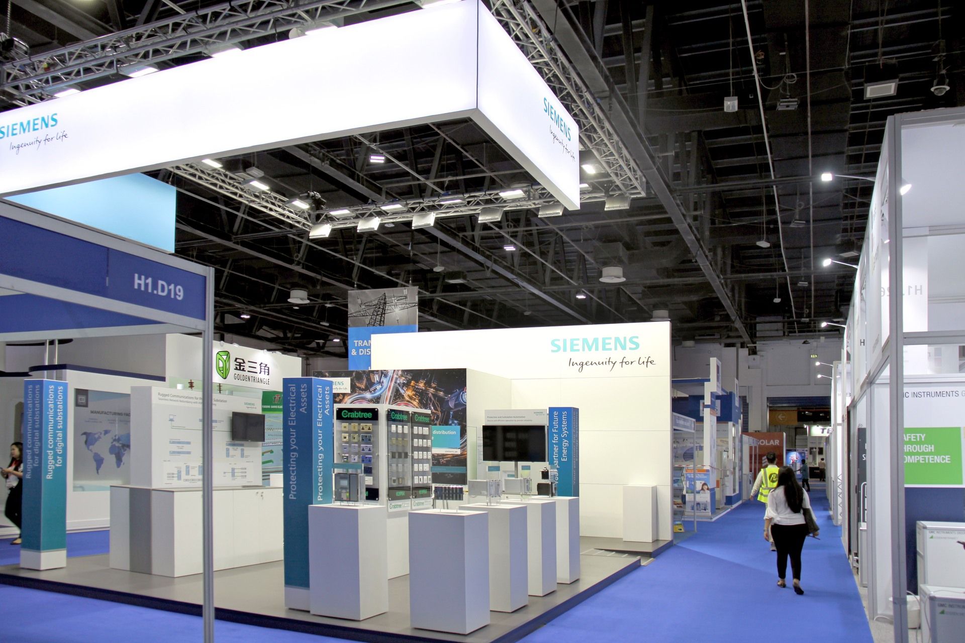 Siemens Industrial 54 sqm exhibition stand at Middle East Energy by Messe.ae