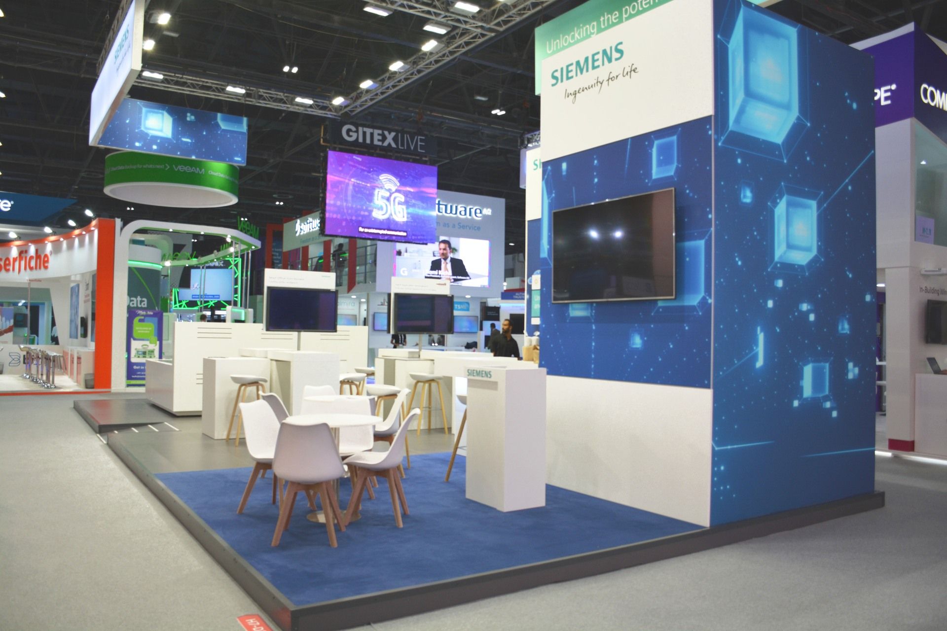 Siemens Industrial 66 sqm exhibition stand at GITEX by Messe.ae