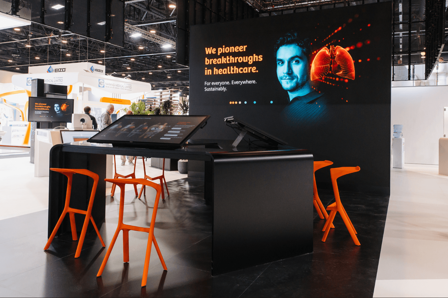 Siemens Healthineers 456 sqm exhibition stand at WHX by Messe.ae