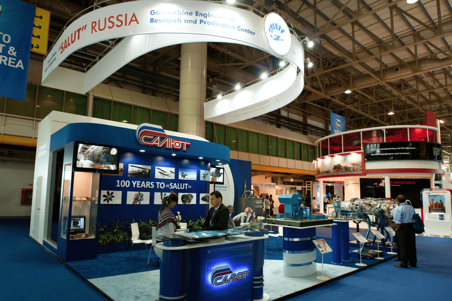 Salute Gas Turbine Research and Production Center 100 sqm exhibition stand at Dubai Airshow by Messe.ae